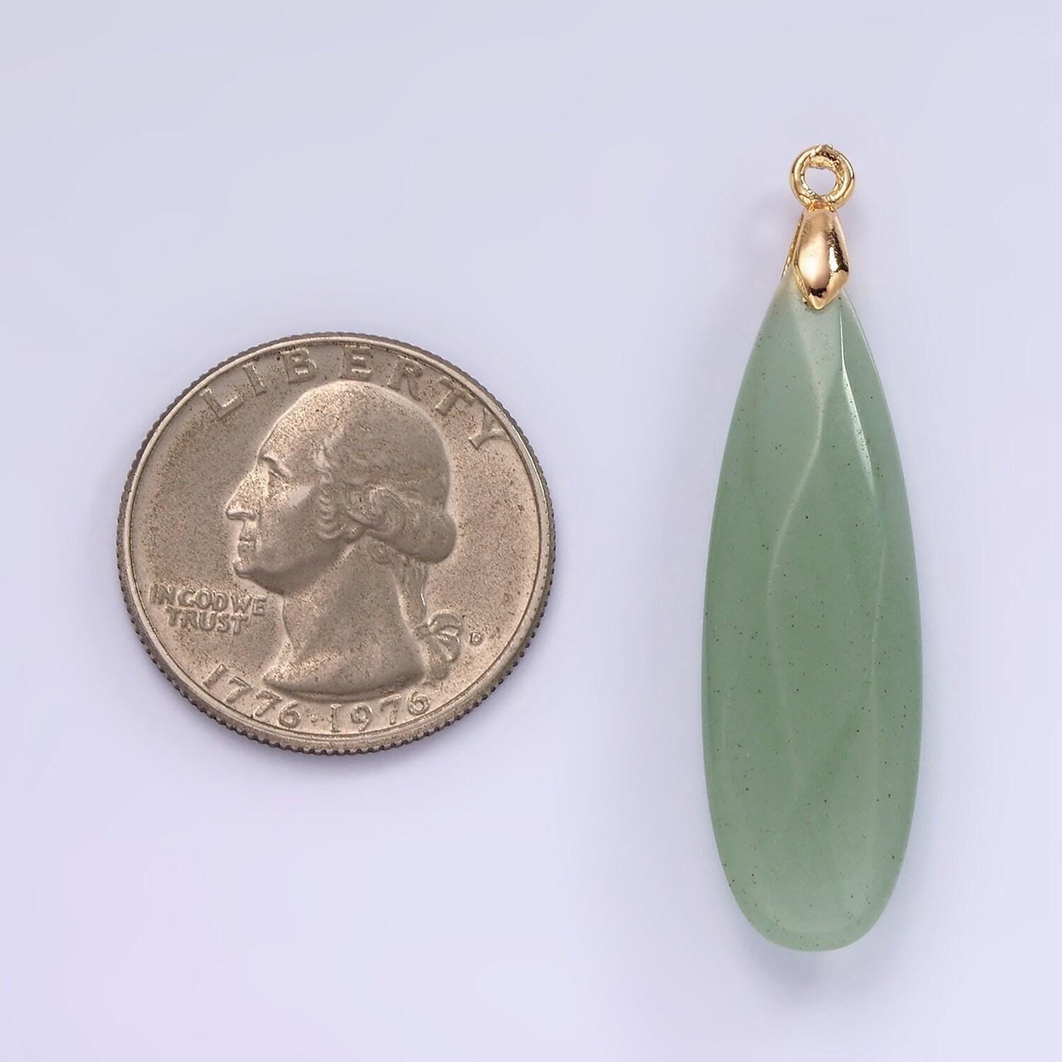 14k gold filled rose quartz, tourmaline, aventurine, lapis lazuli, tiger eye, amethyst, onyx teardrop multifaceted charm | ag471 - ag477