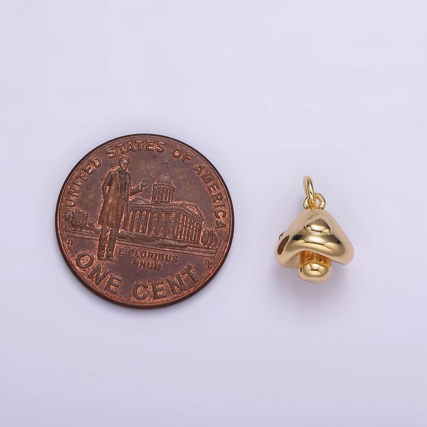 Gold mushroom charm small unique magic mushroom pendant jewelry gift idea for bracelet necklace earring component diy jewelry ag418