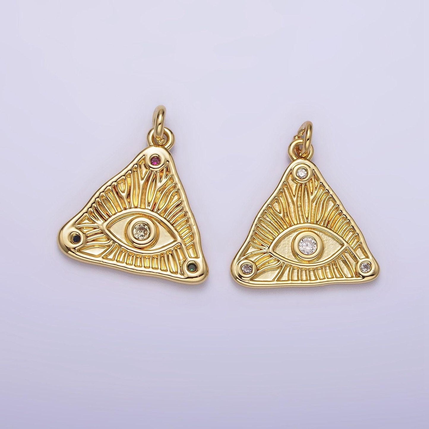 Dainty gold all-seeing-eye of providence illuminati charm pendant evil eye charm for necklace bracelet earring supply ag301