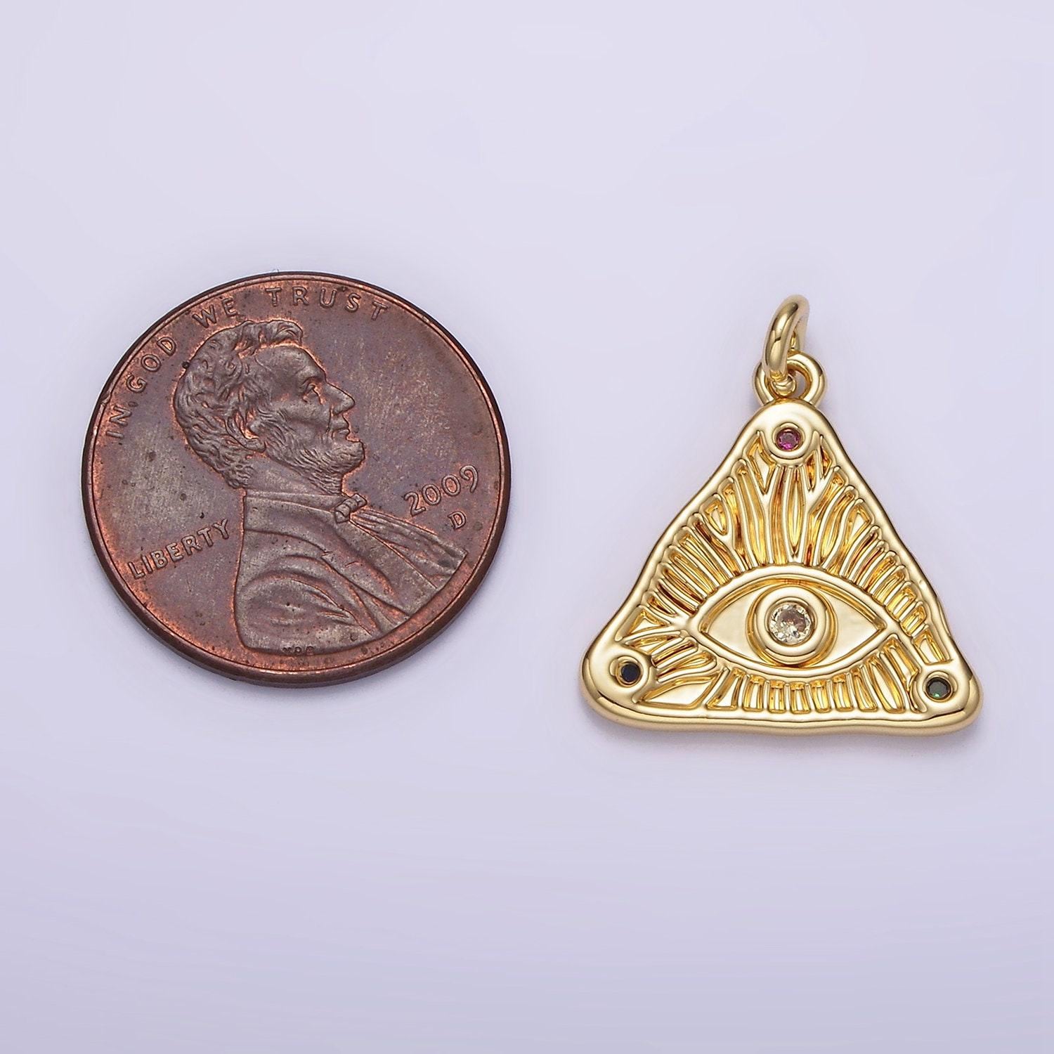Dainty gold all-seeing-eye of providence illuminati charm pendant evil eye charm for necklace bracelet earring supply ag301