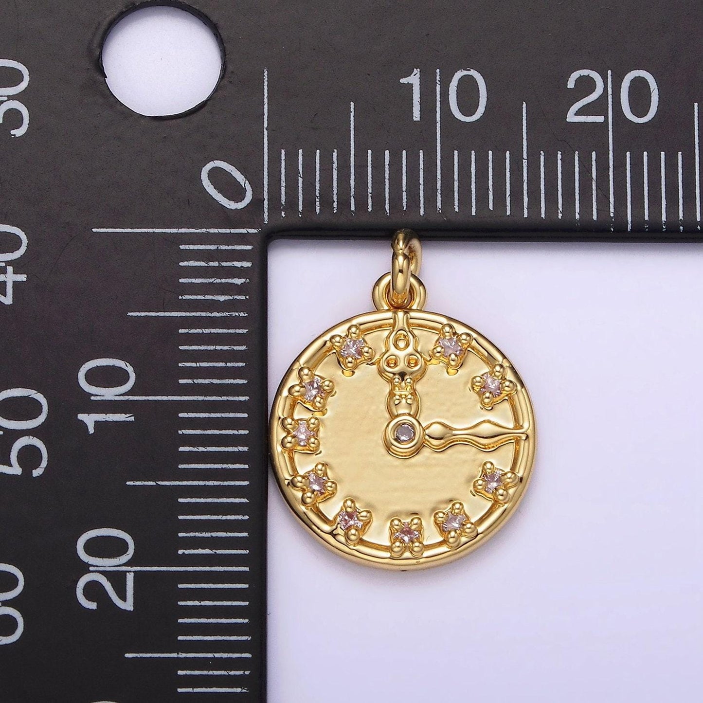 Mini gold watch charm add on charm for bracelet necklace timekeeping for diy jewelry making supply ag-264