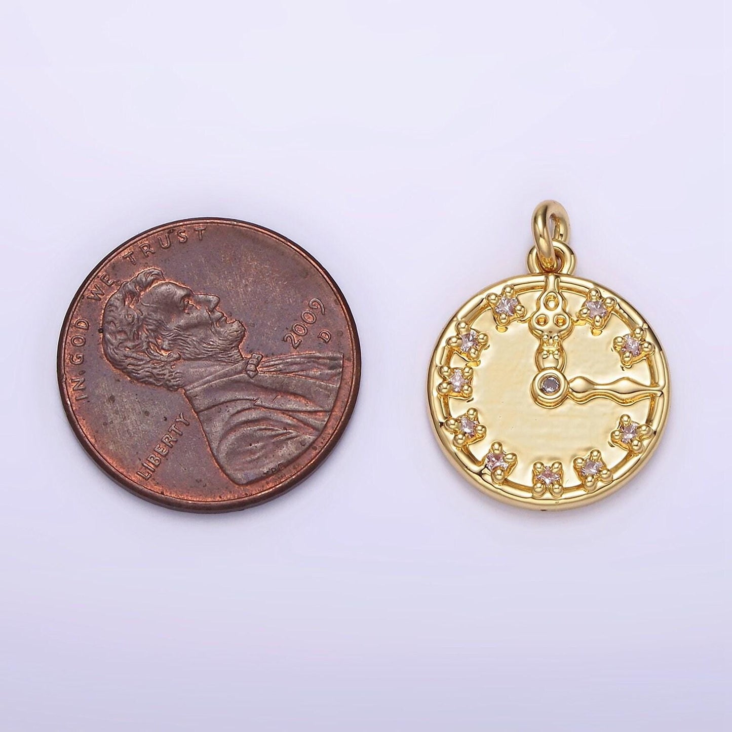 Mini gold watch charm add on charm for bracelet necklace timekeeping for diy jewelry making supply ag-264