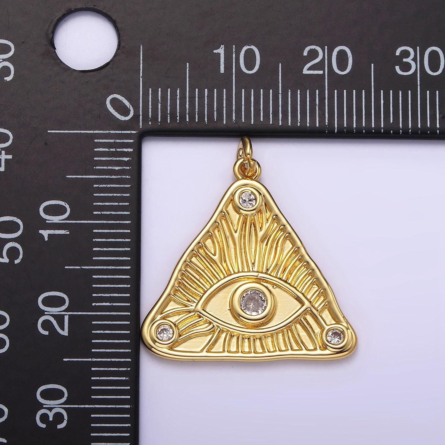 Dainty gold all-seeing-eye of providence illuminati charm pendant evil eye charm for necklace bracelet earring supply ag301