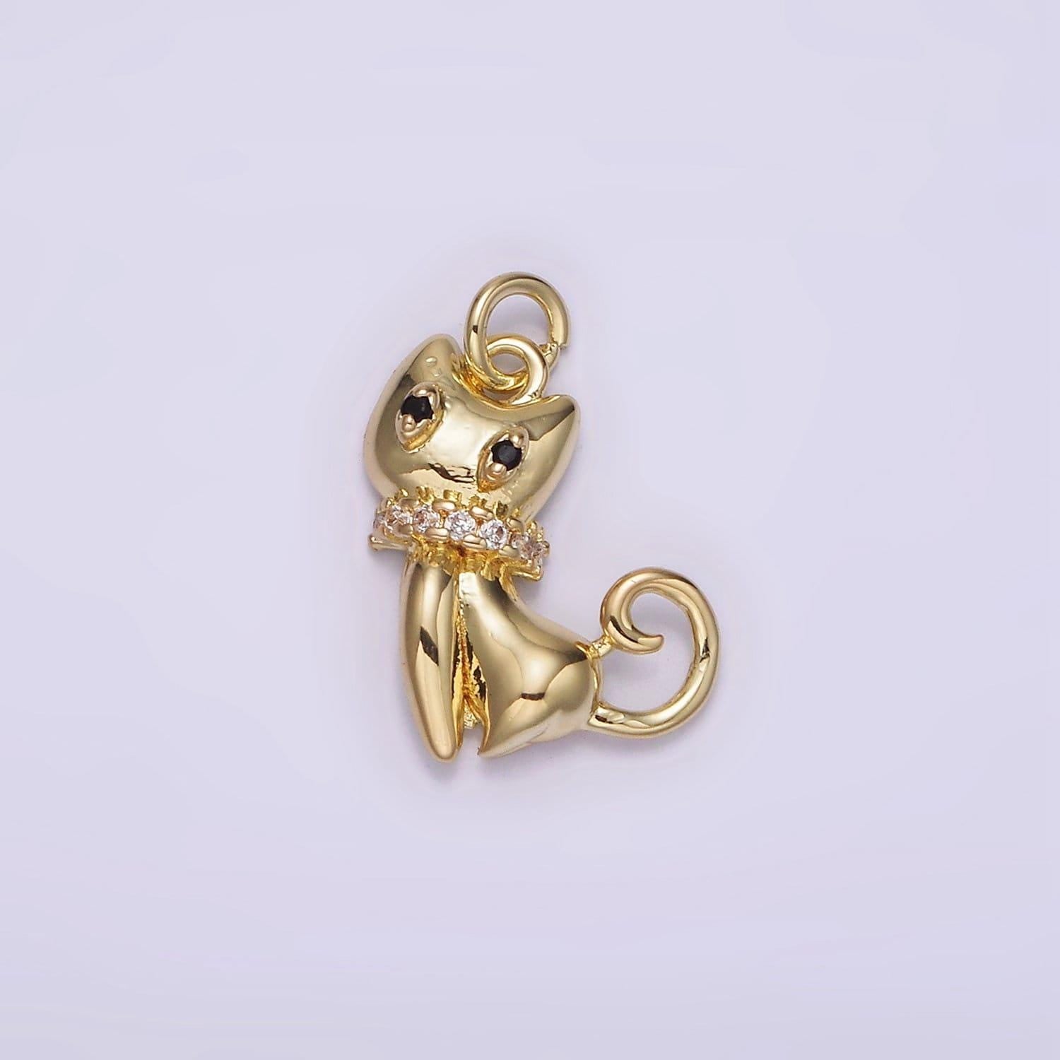 Small cat charm mini kitten charm pendant ag210