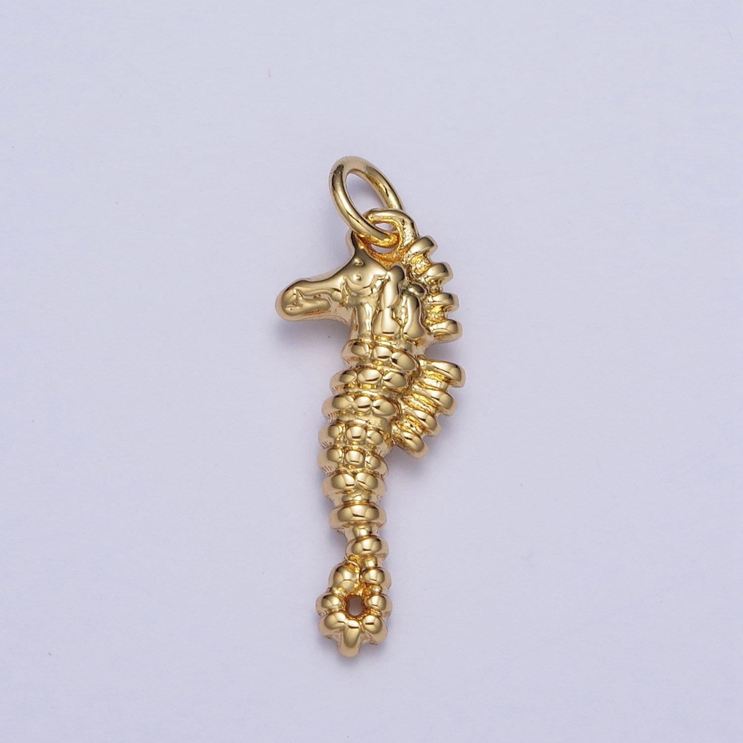 Gold minimalistic sea horse pendant, 24k gold Filled Ocean seahorse charm, animal under the sea pendant | AJ-437