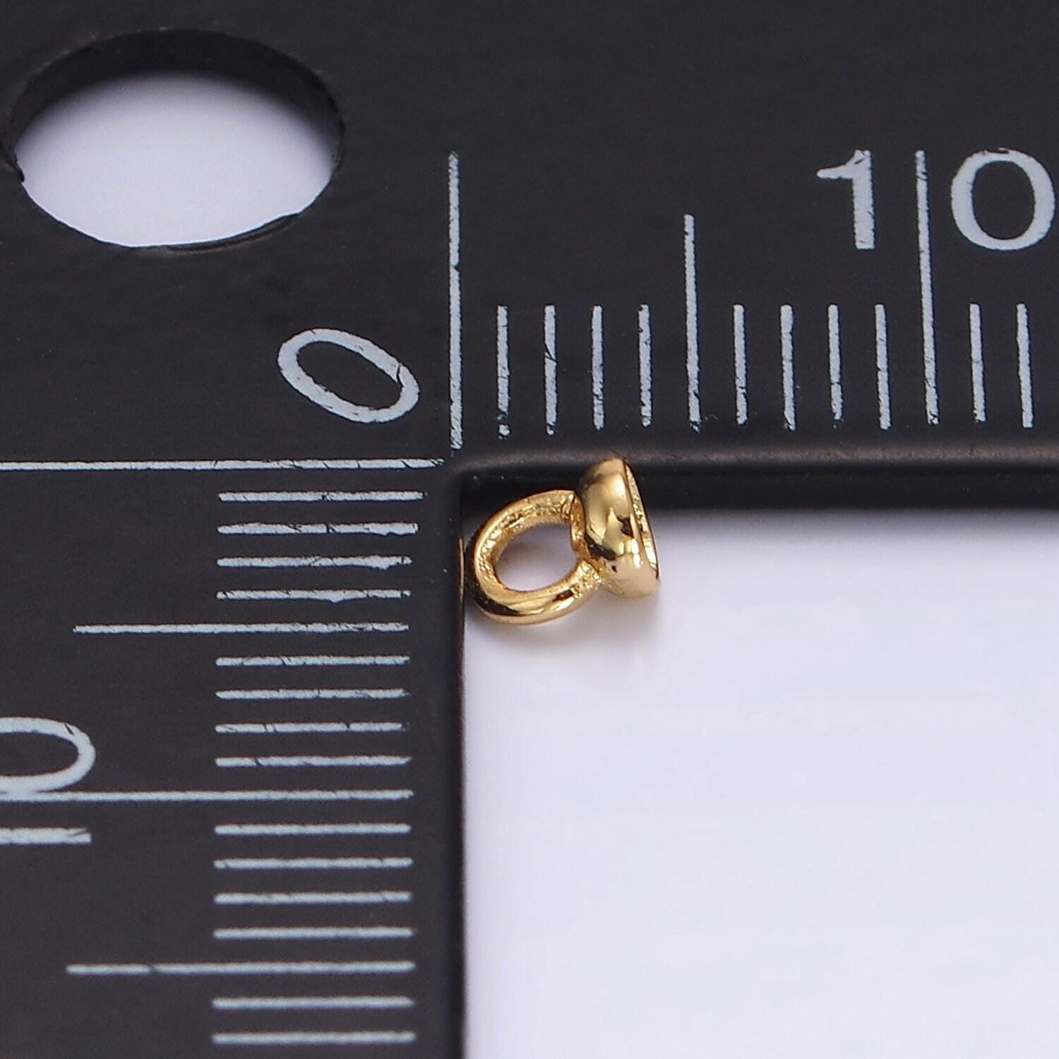 Gold bead and pearl cap with peg for top beads minimalist charm supply component | ag105
