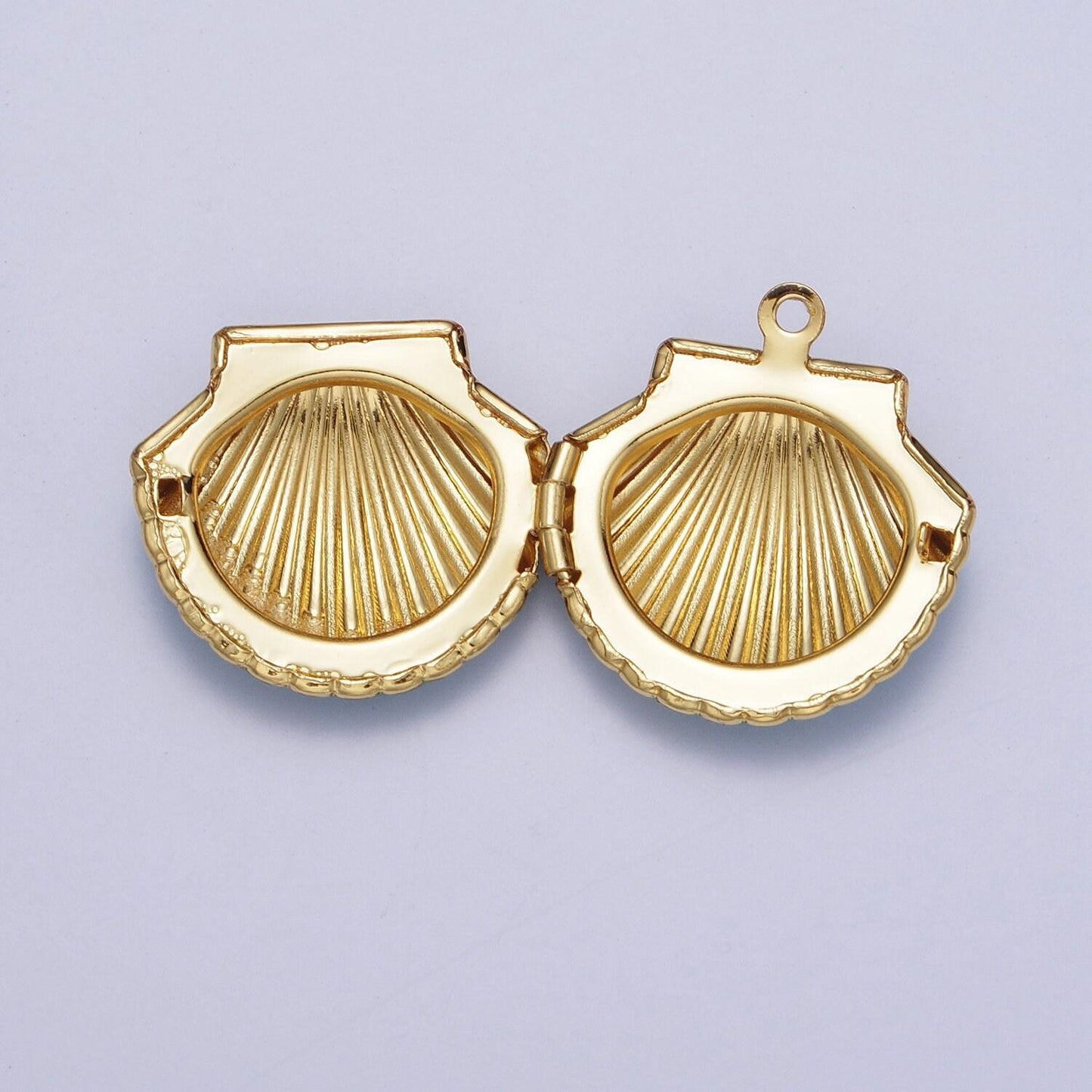 Dainty teal and magenta openable clam shell locket pendant, 24k gold plated enamel color seashell locket charm | ag028, ag029