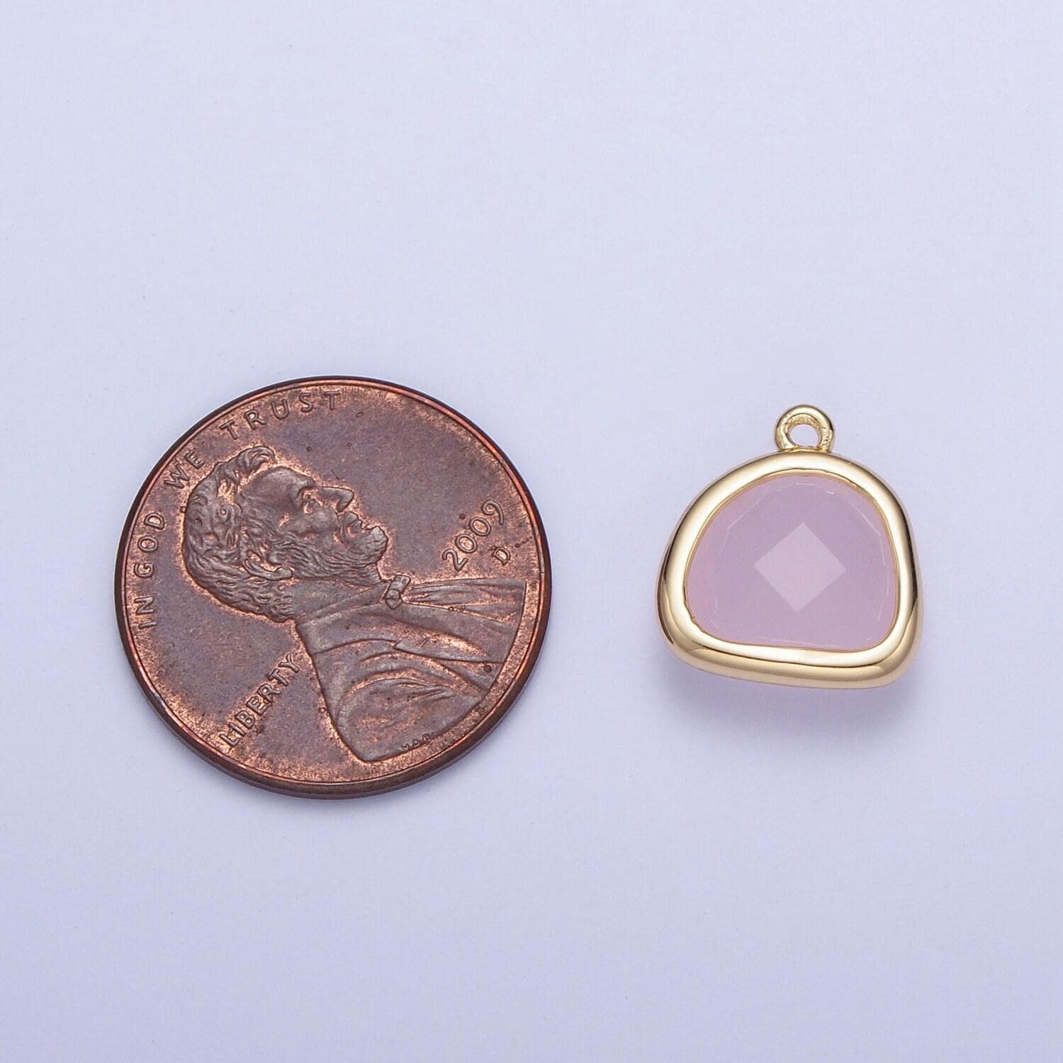 14k gold dainty abstract semi-circle backpack-shaped pendant, baby blue pink micro pave cz stone charms for jewelry findings ag-003, ag-004