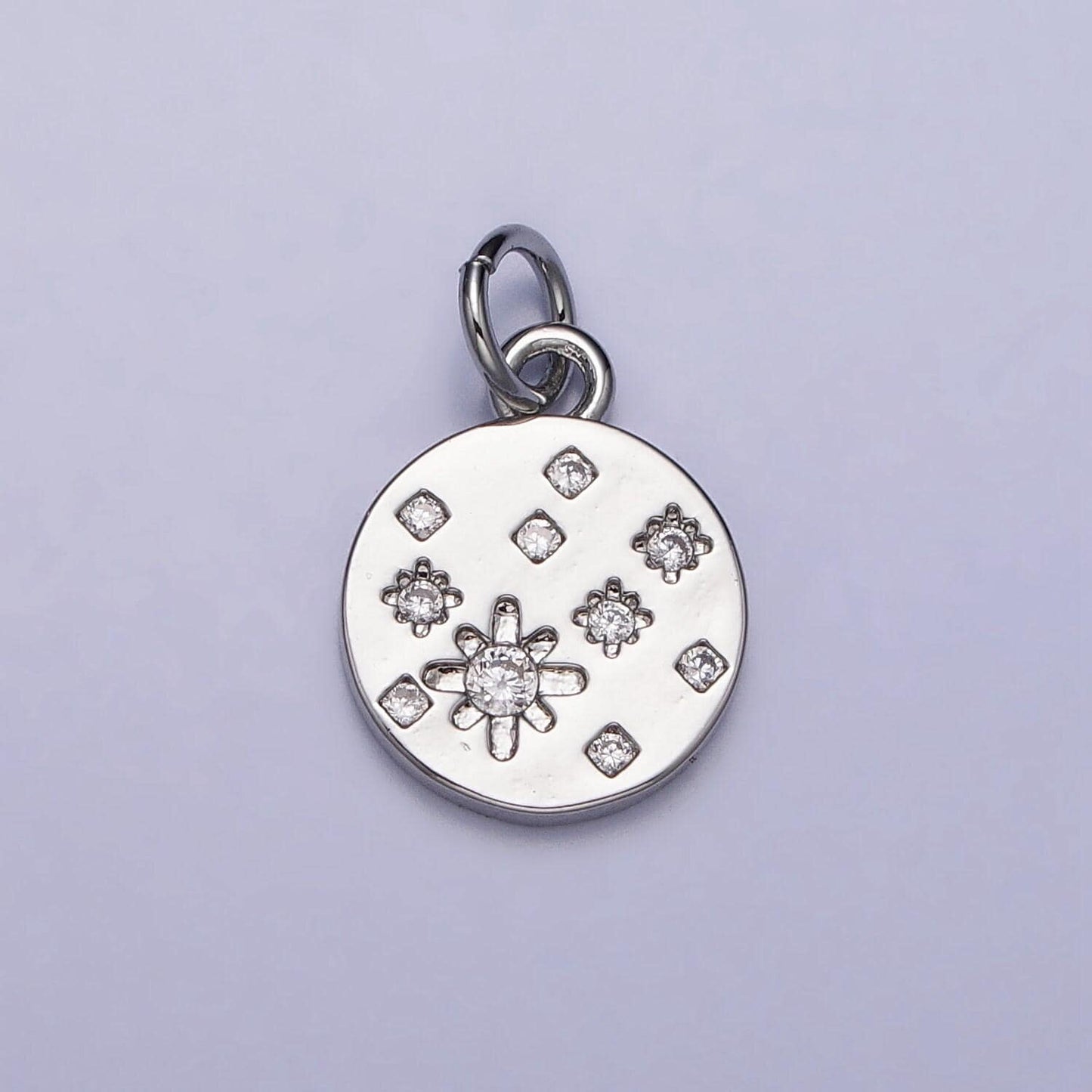 18k gold filled micro paved cz star charm coin charm celestial jewelry inspired | ac984