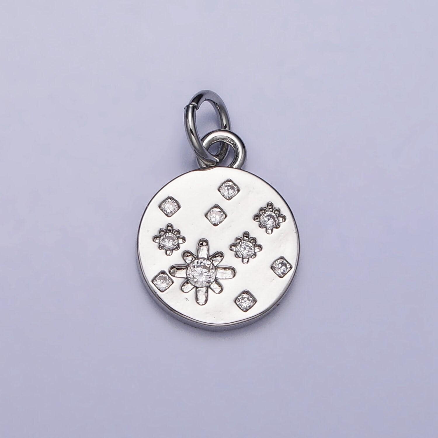 18k gold filled micro paved cz star charm coin charm celestial jewelry inspired | ac984