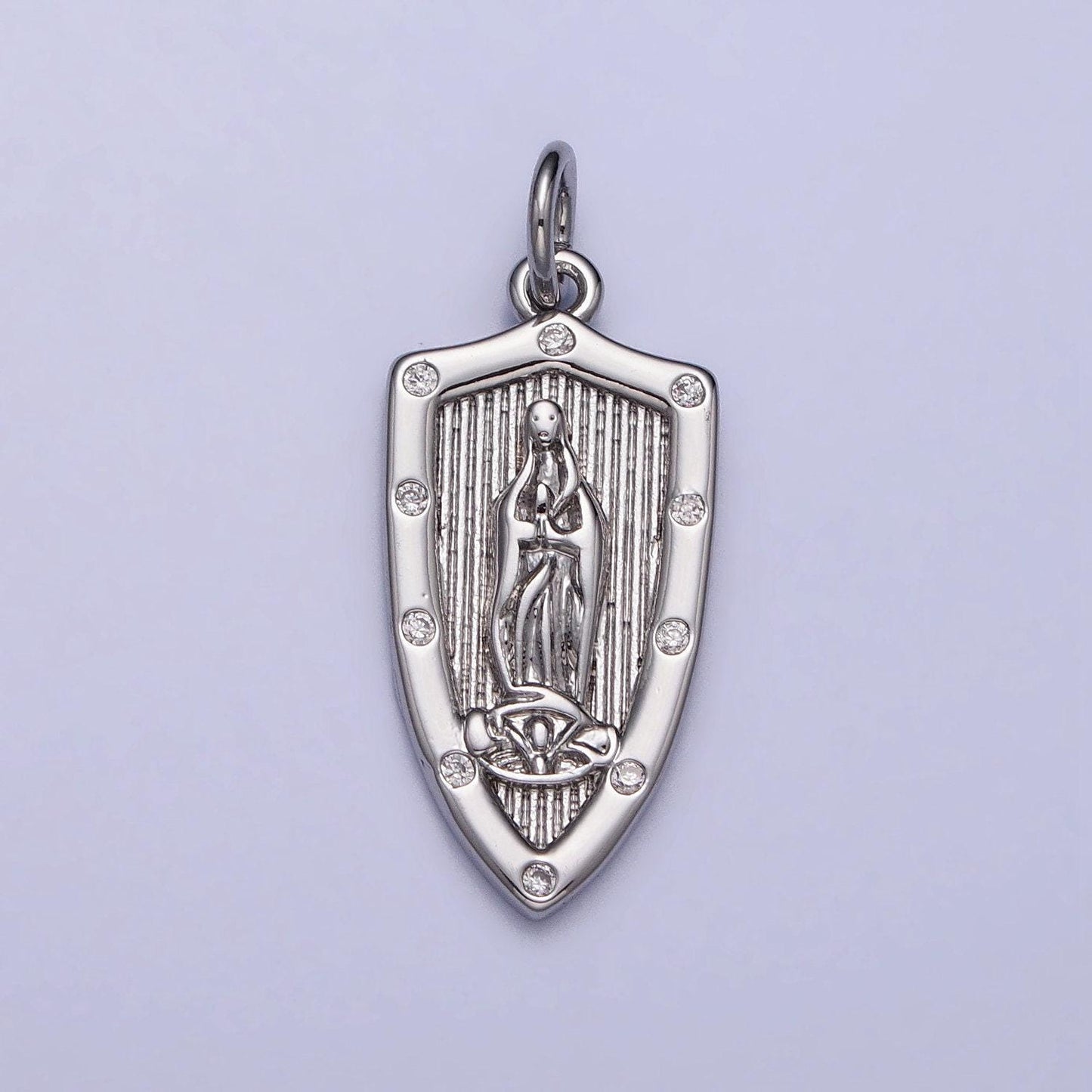 Small virgin mother mary miraculous medal gold fill 18k gold filled pendant charm religious charm medallion catholic charm ac975