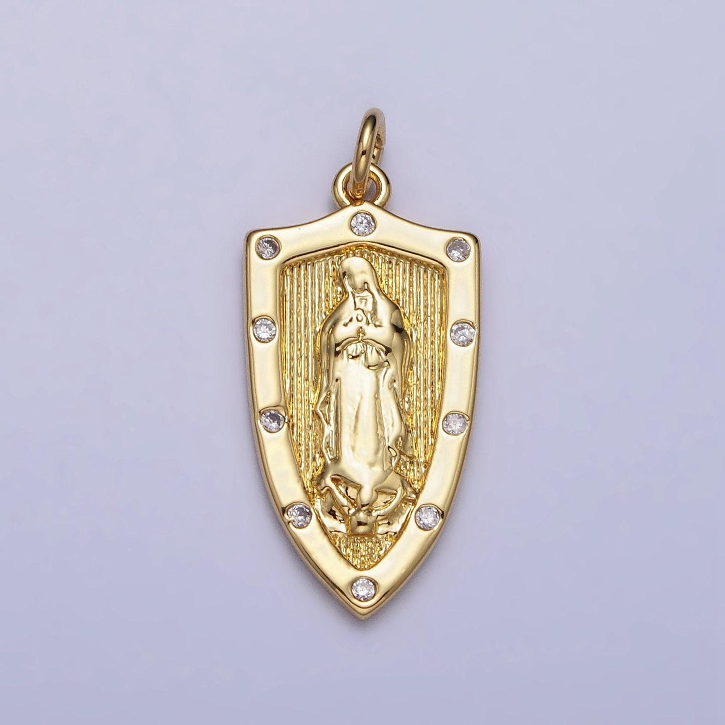 Small virgin mother mary miraculous medal gold fill 18k gold filled pendant charm religious charm medallion catholic charm ac975