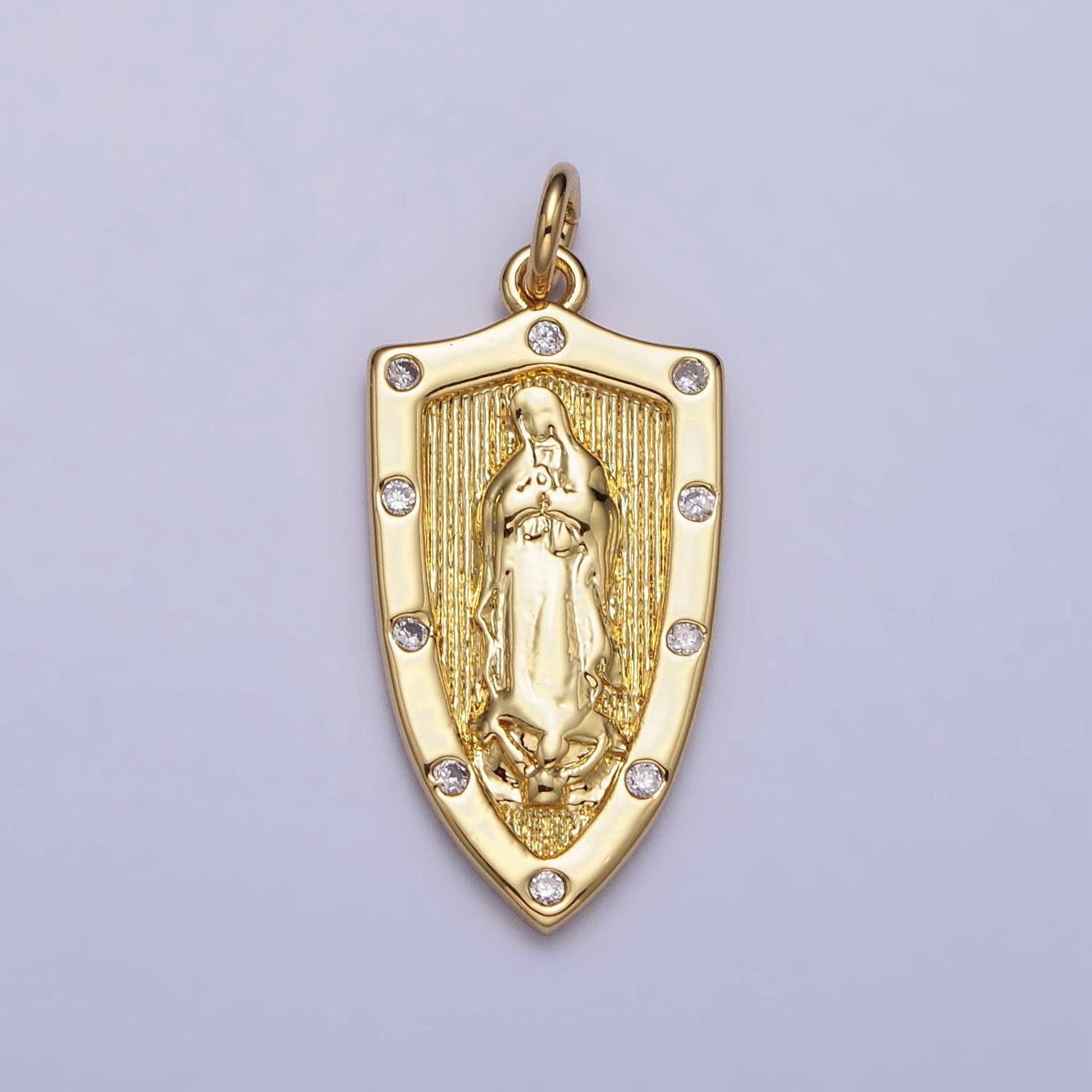 Small virgin mother mary miraculous medal gold fill 18k gold filled pendant charm religious charm medallion catholic charm ac975