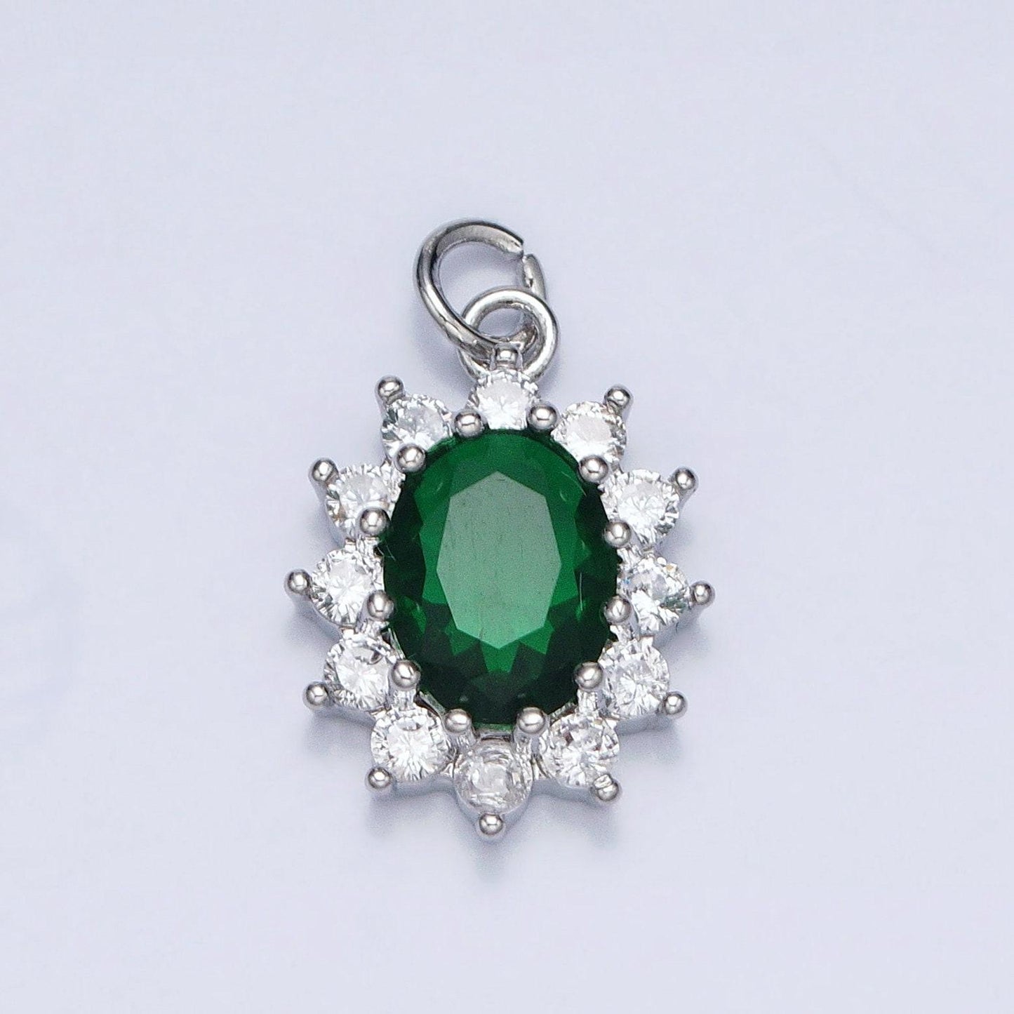 16k gold filled emerald green oval celestial sun star add-on charm in gold & silver | ac962 ac963