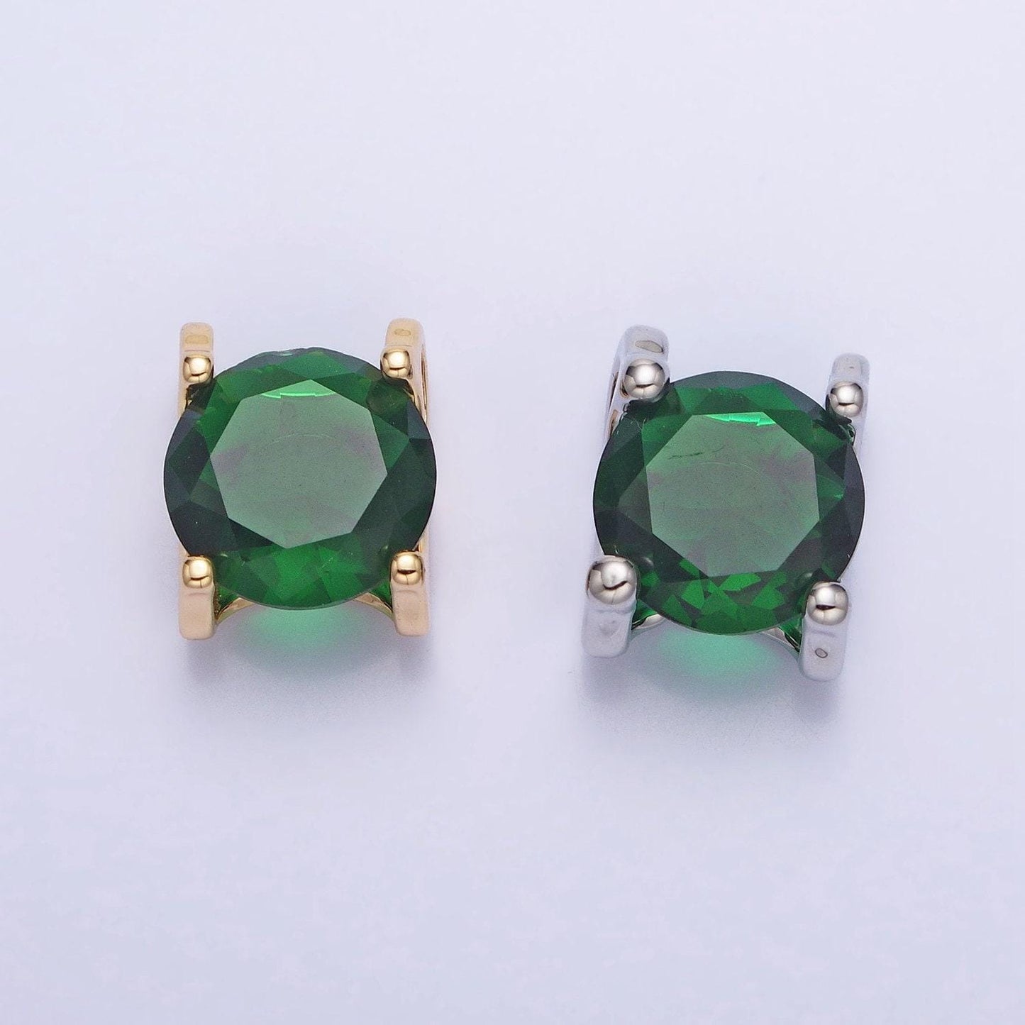 16k gold filled emerald green birthday may birthstone 12mm add-on charm in silver & gold | ac400 ac9513