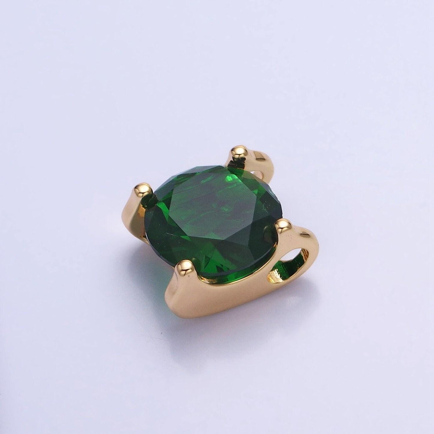 16k gold filled emerald green birthday may birthstone 12mm add-on charm in silver & gold | ac400 ac9513
