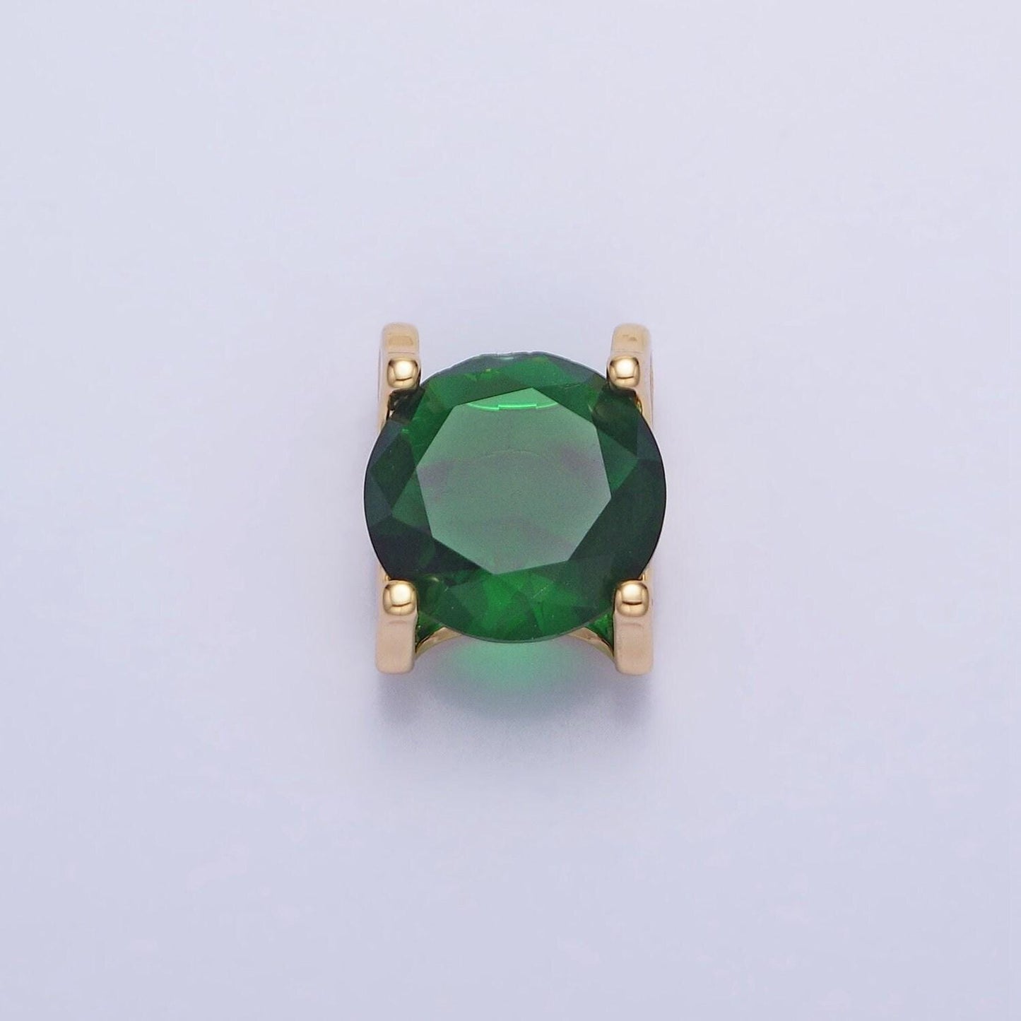 16k gold filled emerald green birthday may birthstone 12mm add-on charm in silver & gold | ac400 ac9513