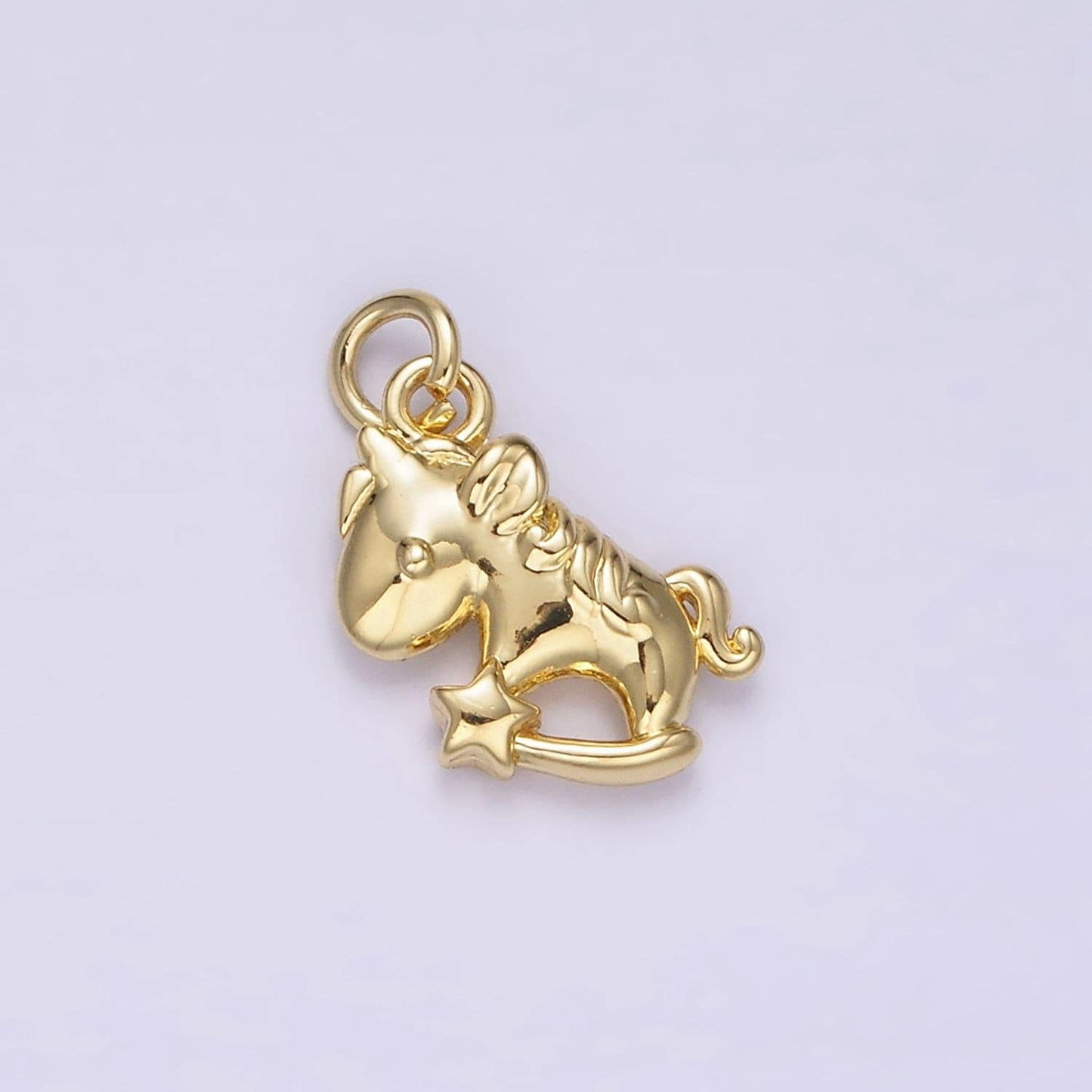 14k gold filled unicorn star puffed minimalist add-on charm | ac899