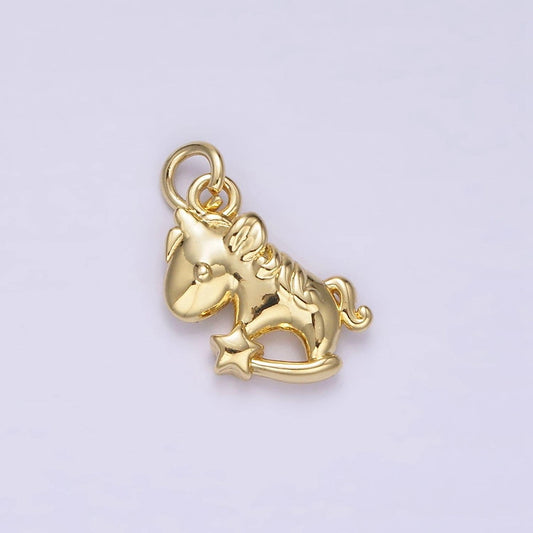 14k gold filled unicorn star puffed minimalist add-on charm | ac899