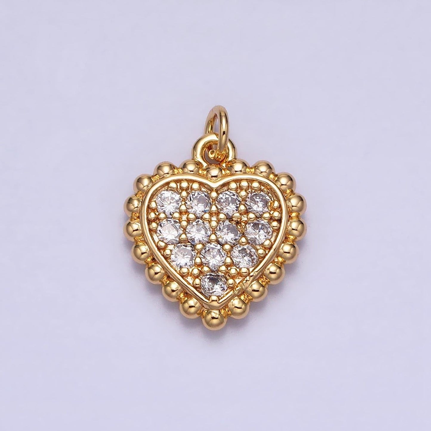 Mini heart pendant, star cubic charm, jewelry suppliers, beaded charm, 18k gold filled finding for necklace bracelet supply ac603