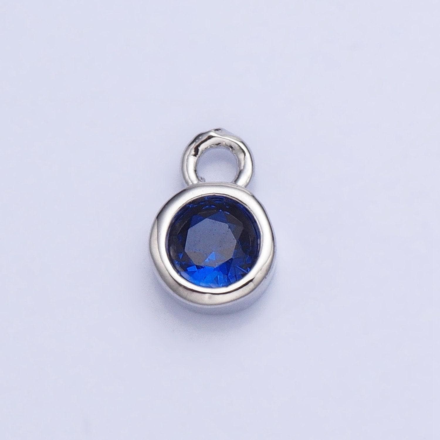 4mm mini silver full brilliant cut cubic zirconia bezel cut charm pendant for add on charm ac432 ac433 ac434 ac435