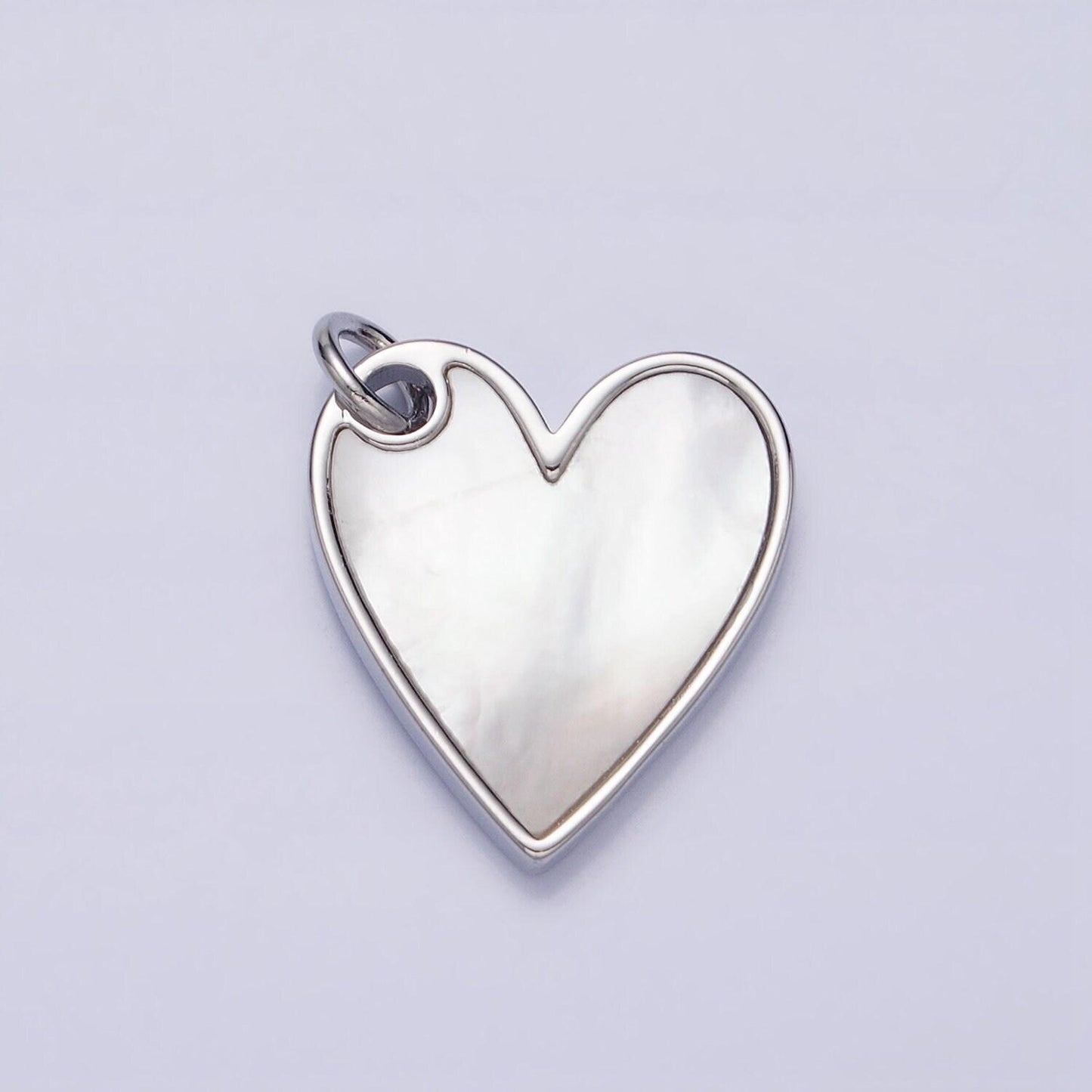 Dainty silver gold pearl heart pendant dangle love charm for valentine jewelry making | ac558 ac557