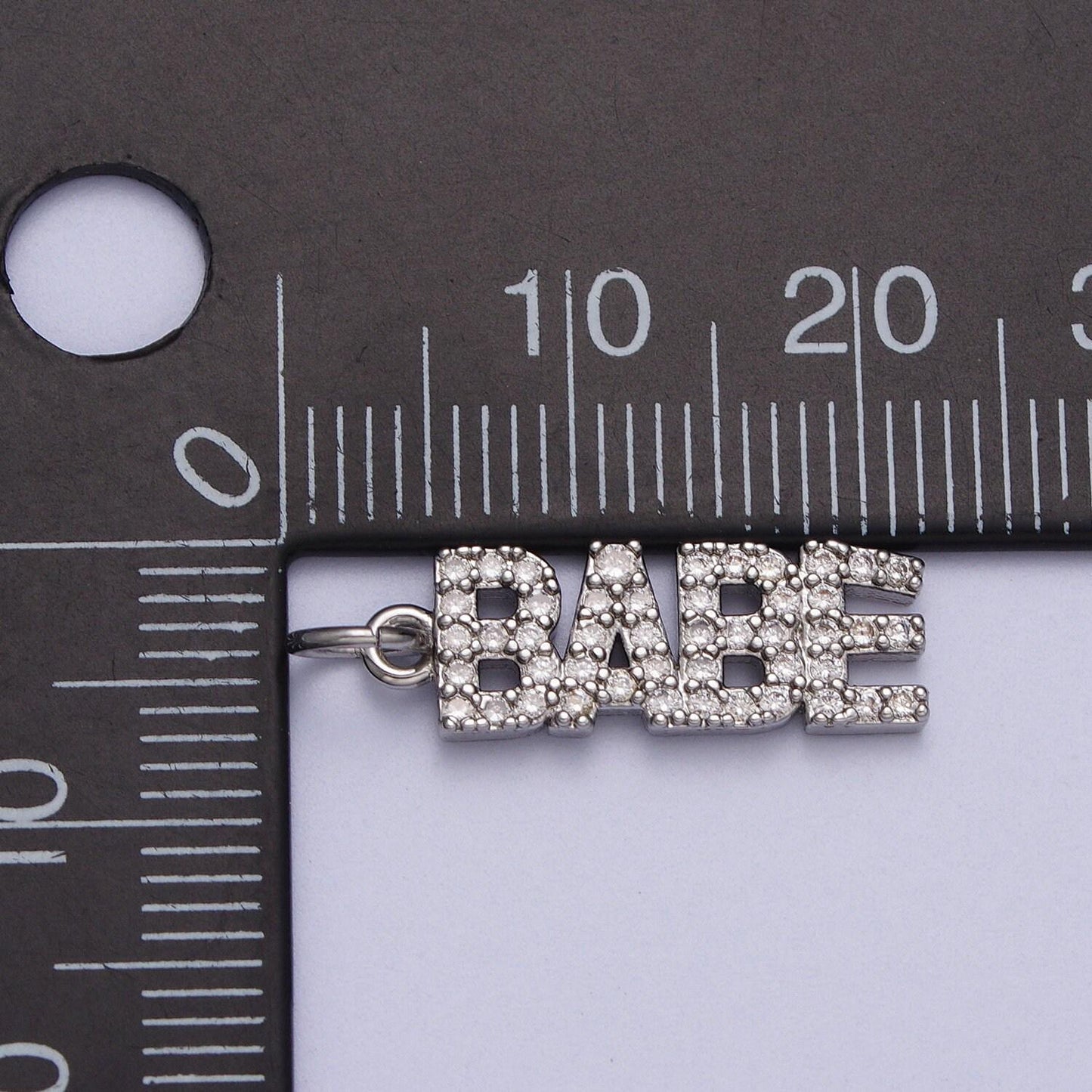 Dainty cubic gold babe charm for bracelet necklace earring component diy jewelry making supply cz word charm minimalist jewelry ac549