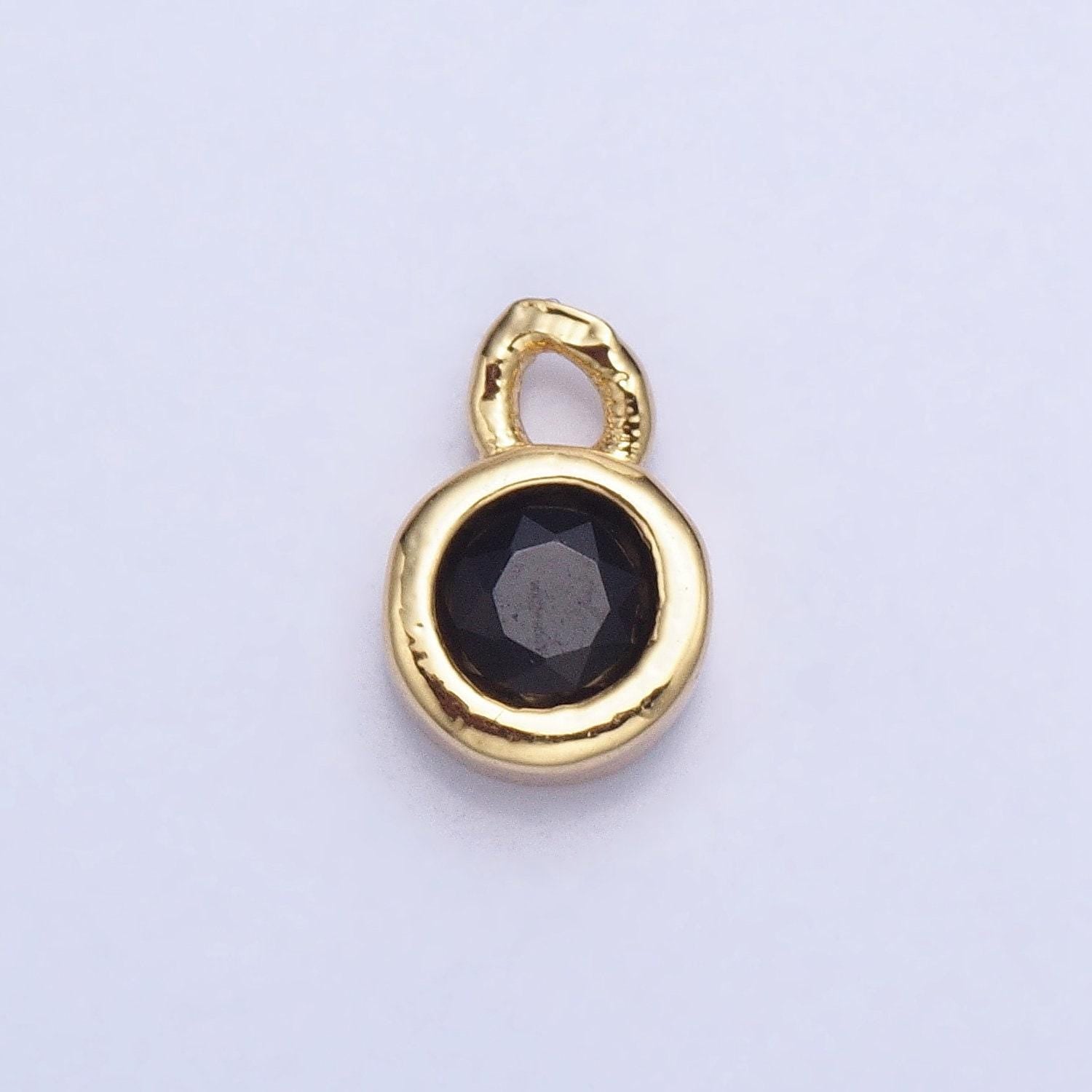 4mm cz stone bezel drop charm mini gold plated full brilliant cut cubic zirconia bezel cut charm for add on charm ac486 ac487