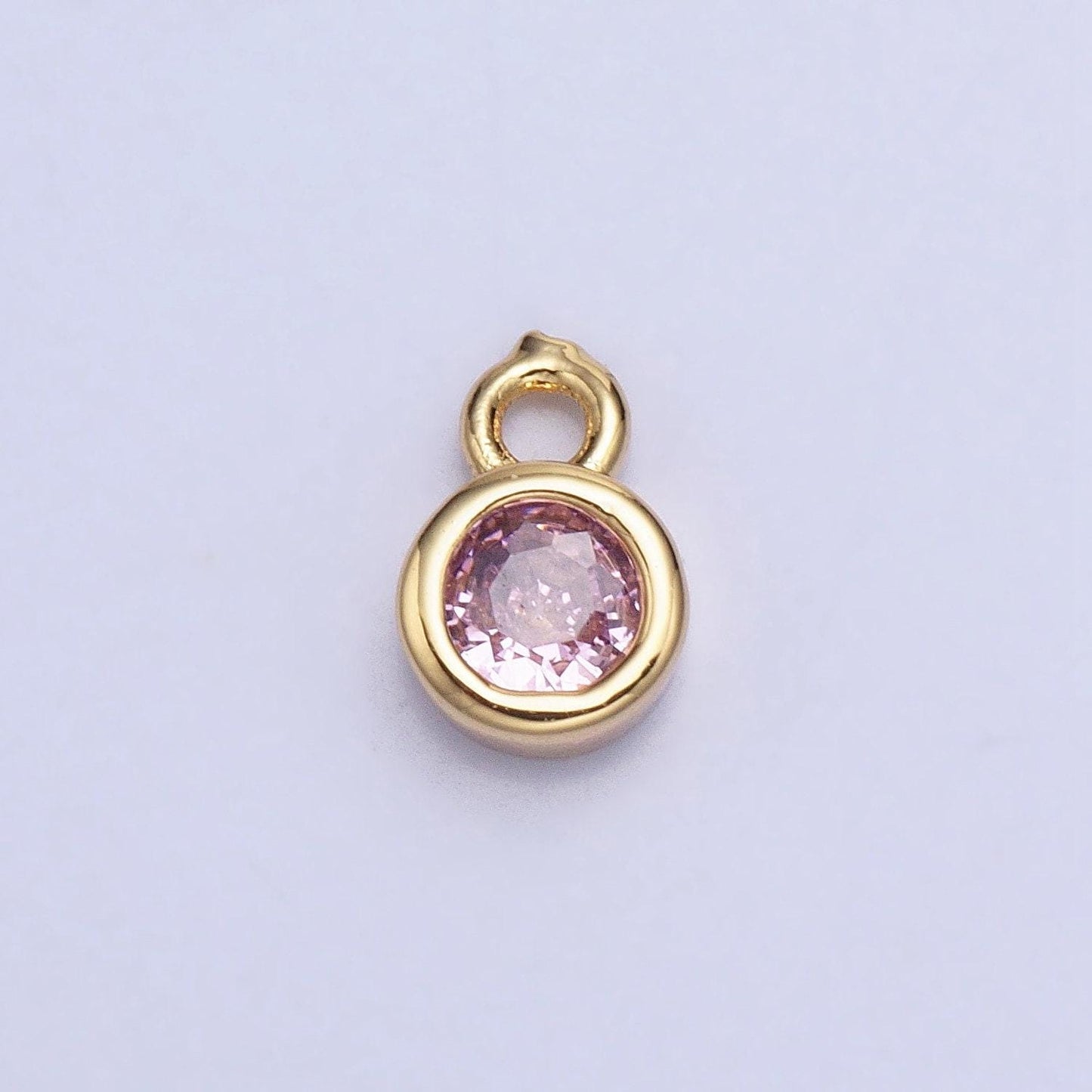 4mm cz stone bezel drop charm mini gold plated full brilliant cut cubic zirconia bezel cut charm for add on charm ac486 ac487
