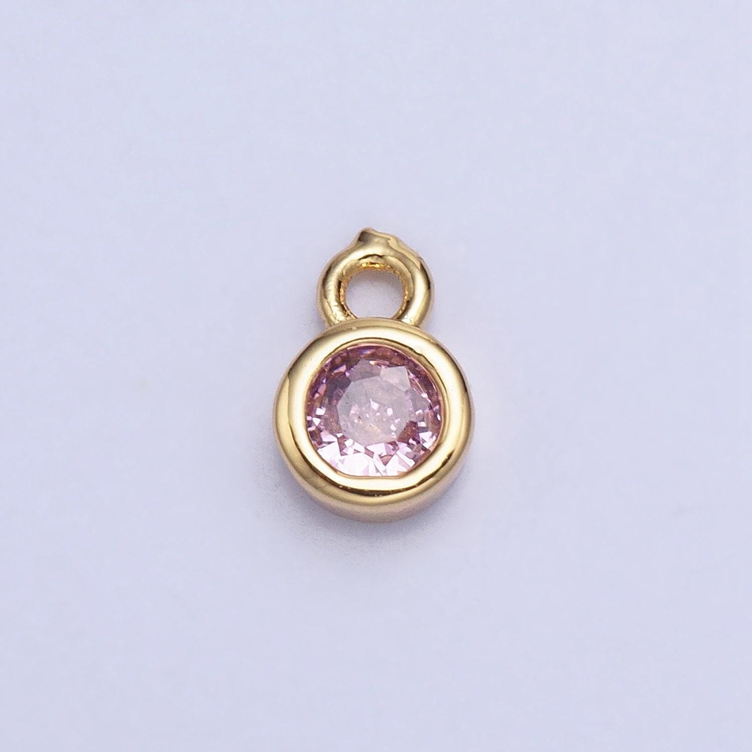 4mm cz stone bezel drop charm mini gold plated full brilliant cut cubic zirconia bezel cut charm for add on charm ac486 ac487