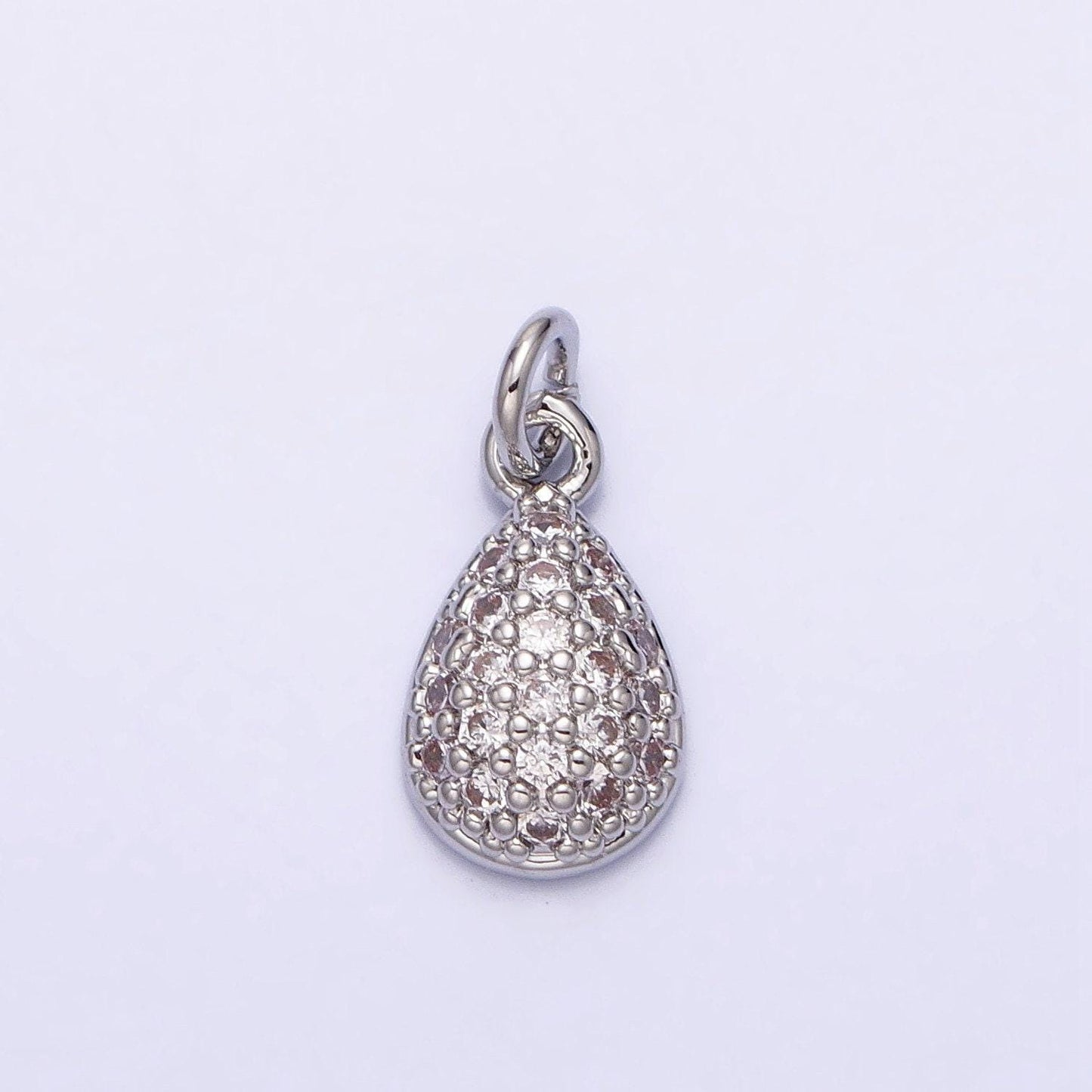 Mini gold tear drop charm with cz stone teardrop geometric cubic zirconia pendant ac478 ac479