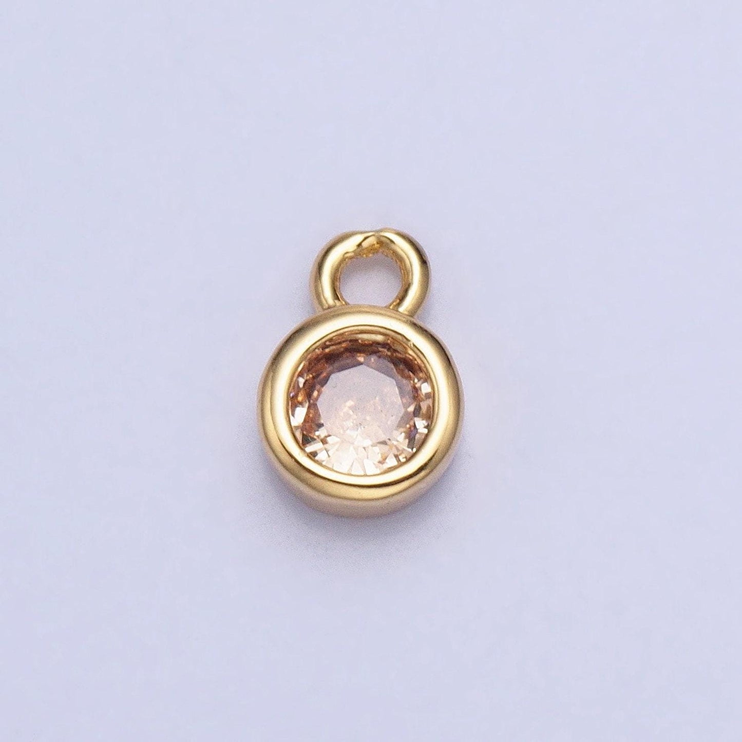4mm cz stone bezel drop charm mini gold plated full brilliant cut cubic zirconia bezel cut charm for add on charm ac486 ac487