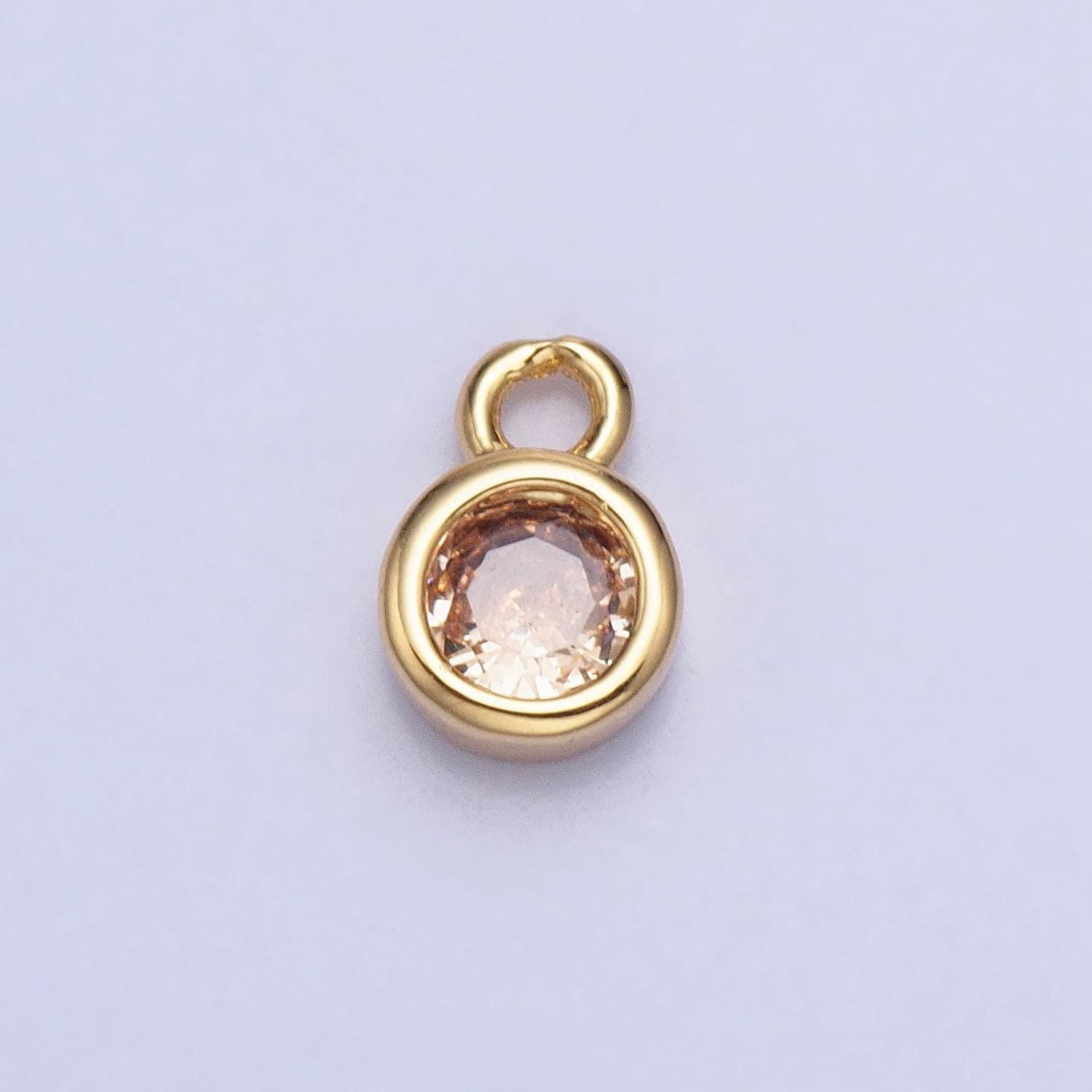 4mm cz stone bezel drop charm mini gold plated full brilliant cut cubic zirconia bezel cut charm for add on charm ac486 ac487