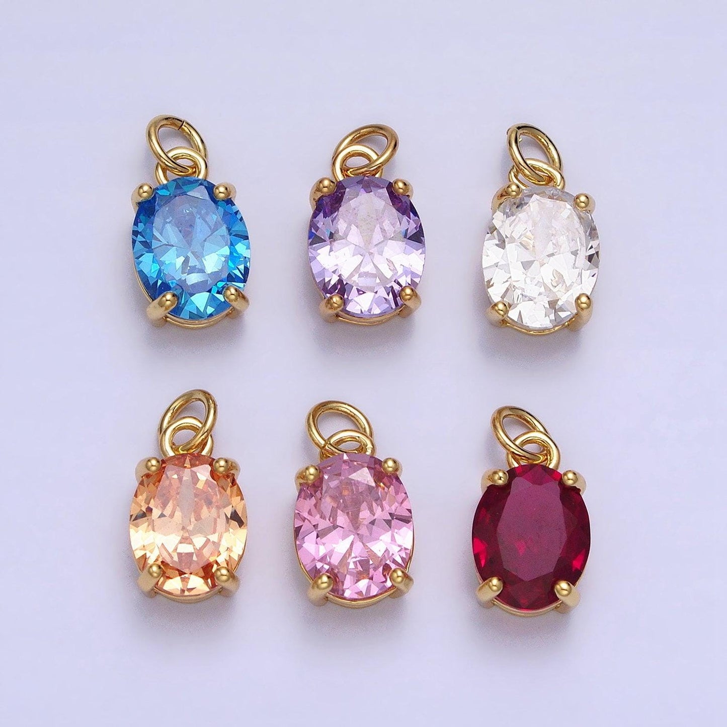Colorful oval shape cubic zircon pendant charm,cz geometric drop pendant charm wholesale ac458 ac459 ac460 ac461 ac462 ac463