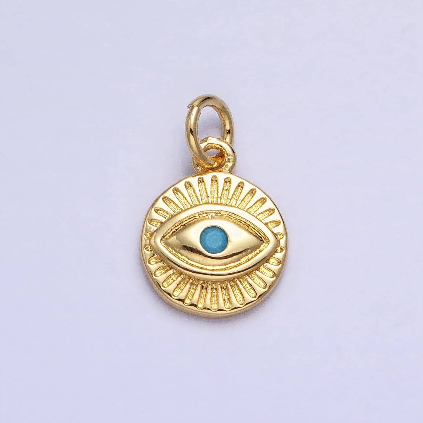 15.6x9.8mm 24k gold filled evil eye charm mini amulet charms for necklace bracelet earring component jewelry supply ac450