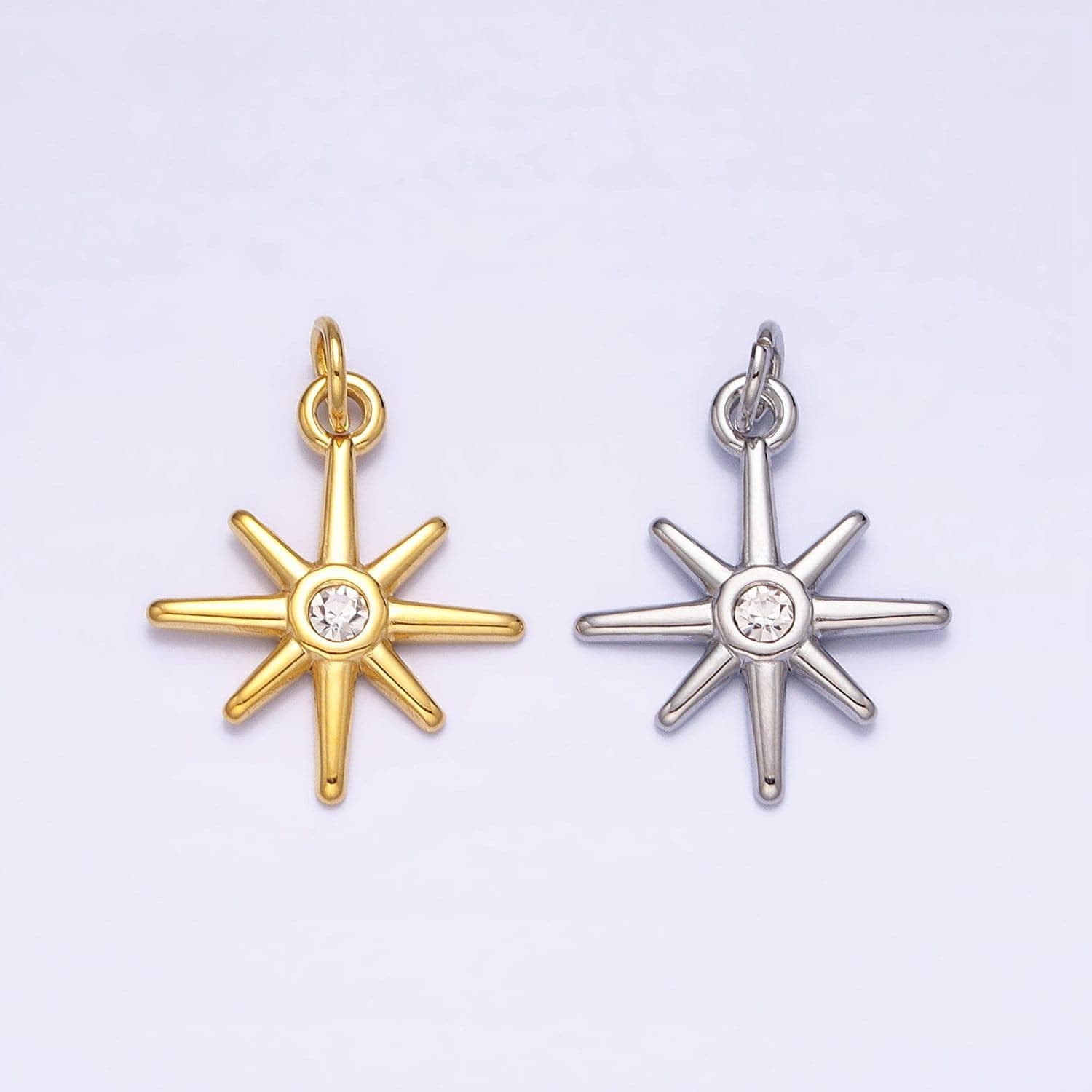 Mini gold star charm north star pendant celestial jewelry for necklace bracelet earring component ac-444 ac-445