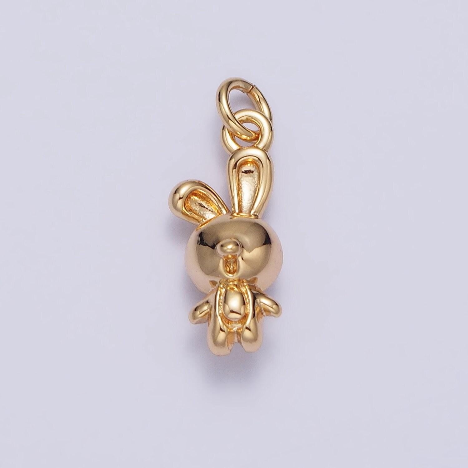 Dainty gold rabbit charm for 2023 chinese new year animal sign jewelry collection chinese zodiac sign gift idea for kids jewelry ac185