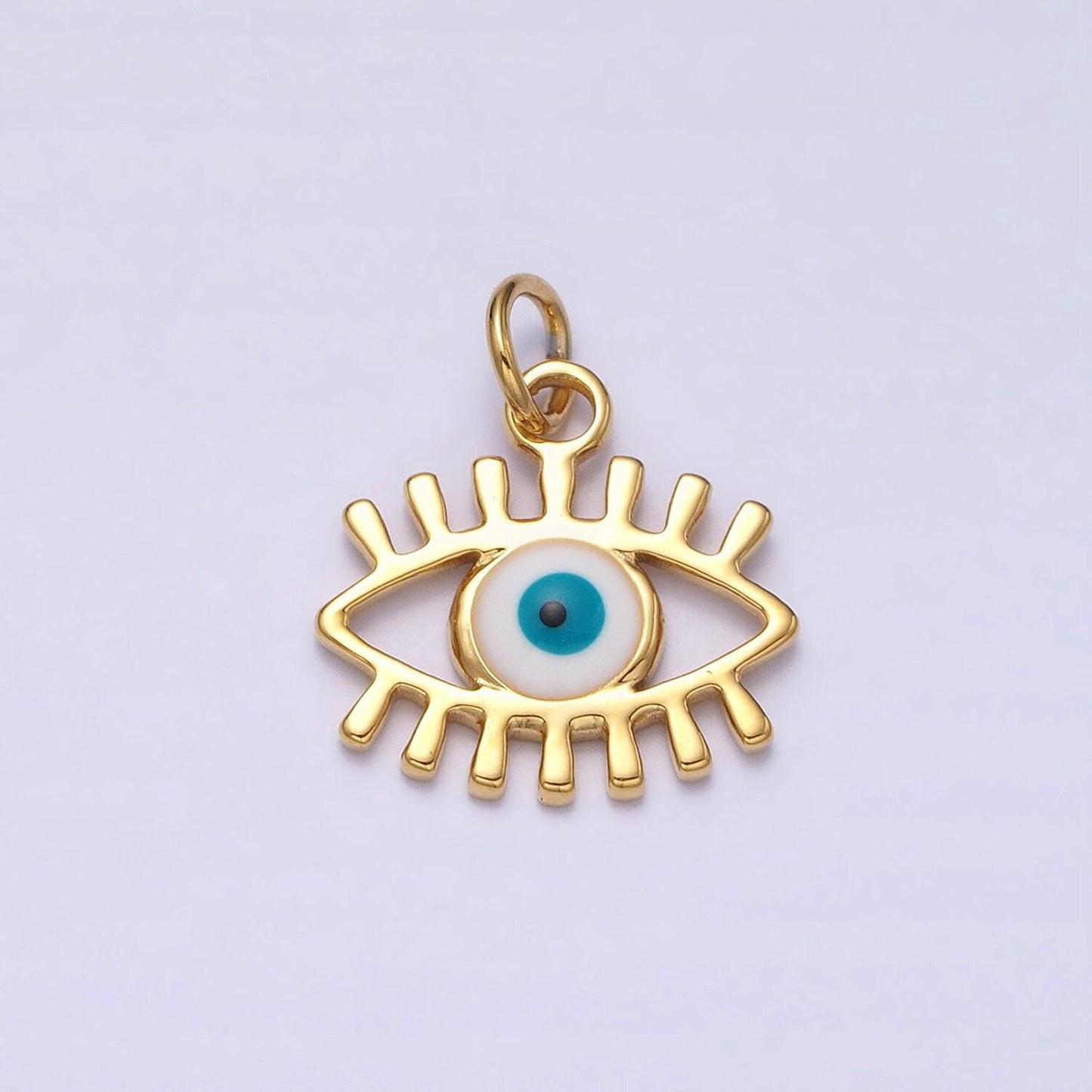 Mini enamel evil eye charm pendant amulet protection evil eye jewelry making supply ac442