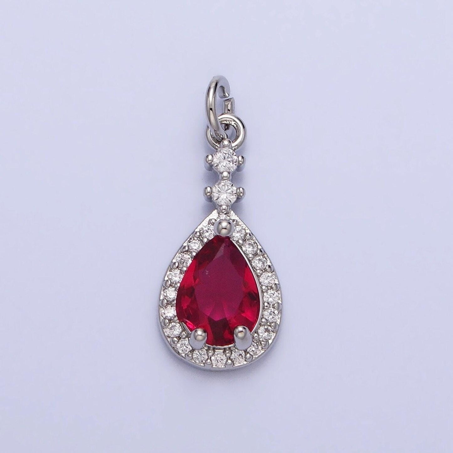 Dainty tear drop charms cubic zirconia dangle micro pave dainty geometric pendant wholesale bulk diy jewelry findings ac427