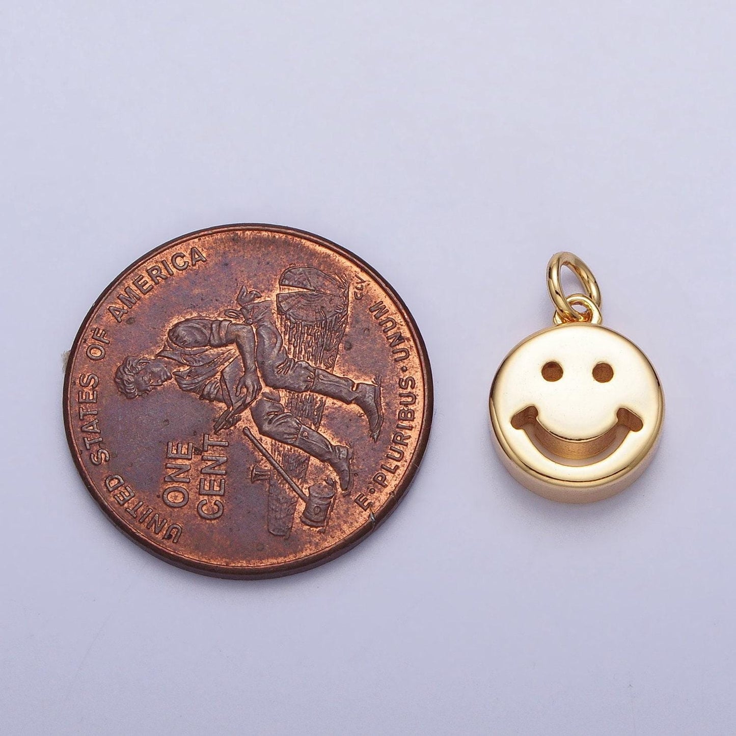 Mini gold happy face charm silver smile face charm for bracelet necklace earring ac-225