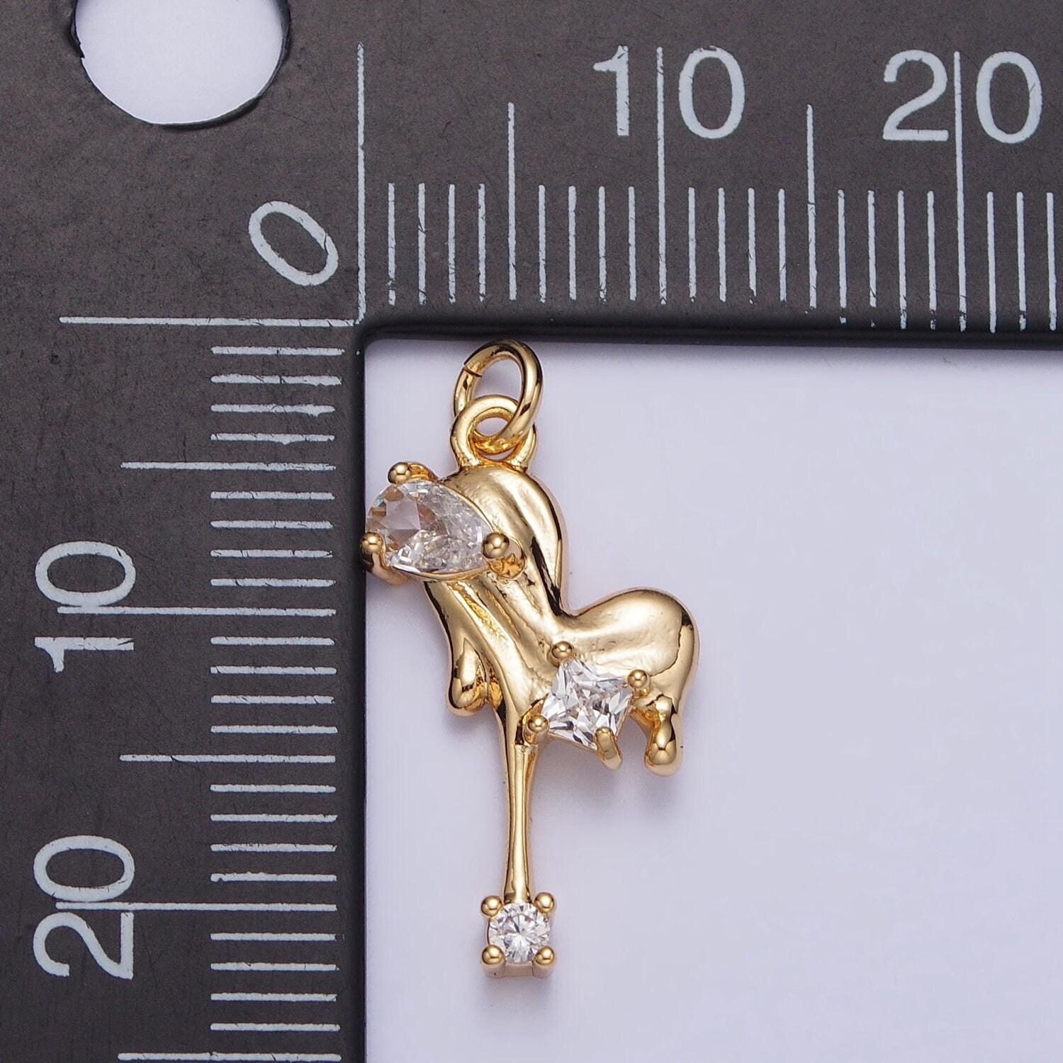 Dainty gold dripping heart pendant with cz stone silver tone melted heart charm for necklace bracelet earringt supply ac292