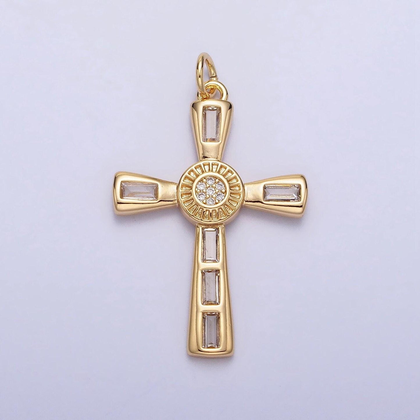 Dainty cross pendant , cz gold cross charm add on cubic zirconia for rosarry religious necklace bracelet component ac230