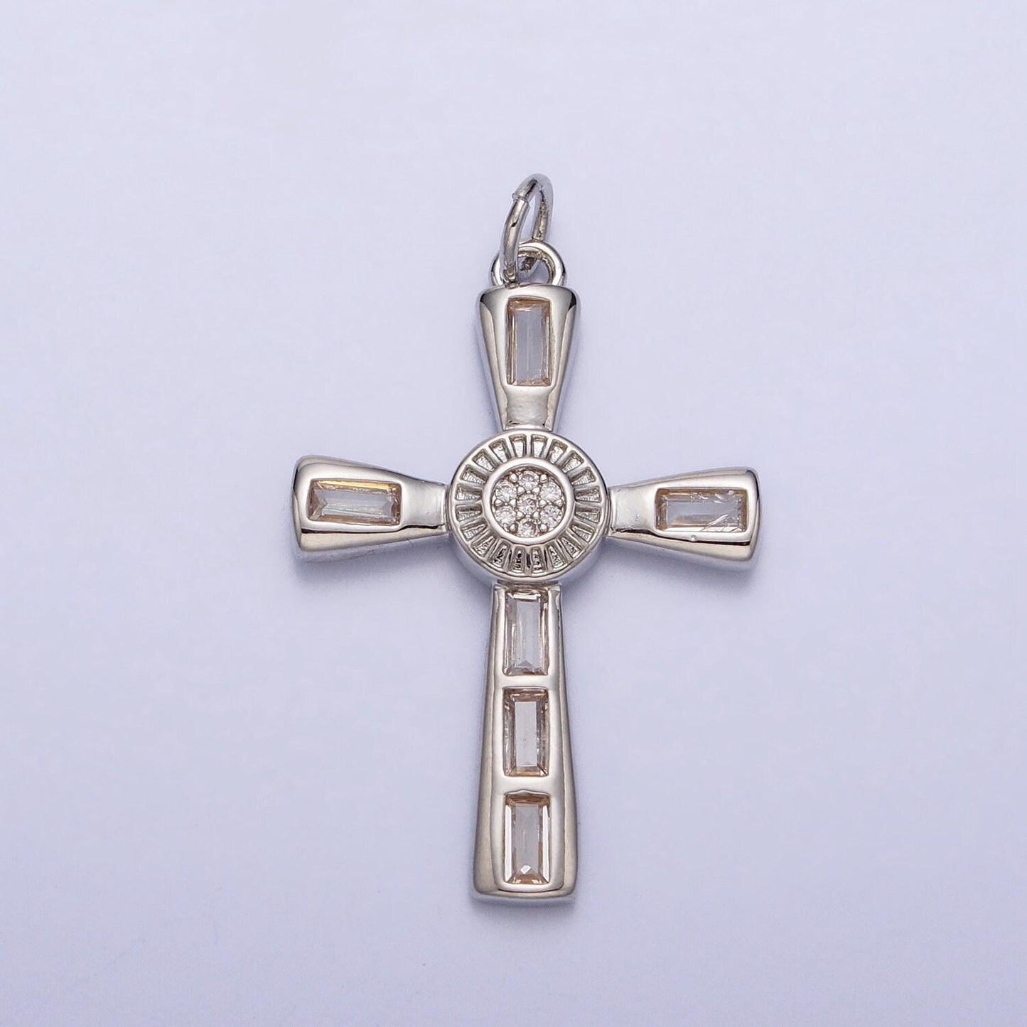 Dainty cross pendant , cz gold cross charm add on cubic zirconia for rosarry religious necklace bracelet component ac230