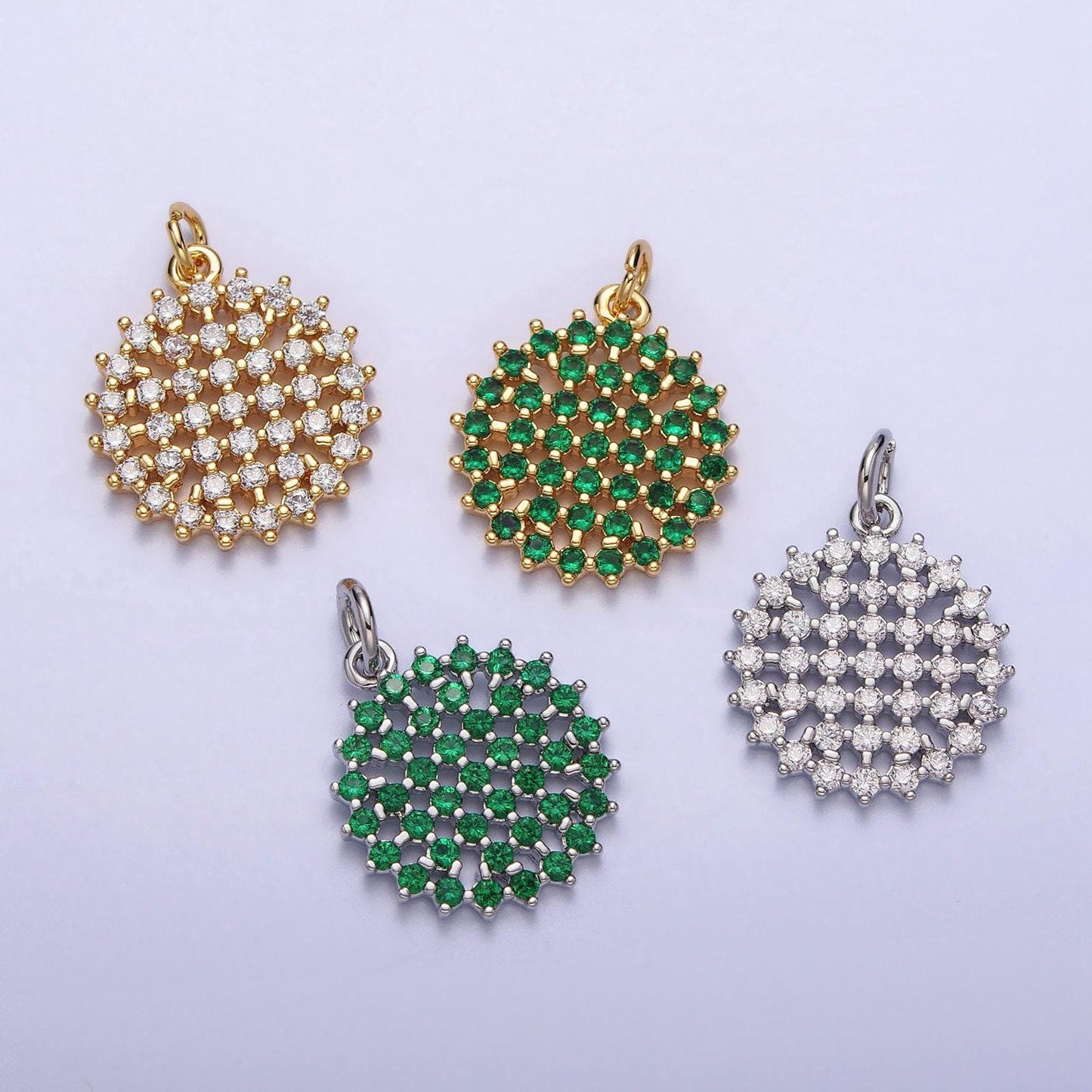 Gold micro pave sun charm diy jewelry accessories in gold cubic zirconia green clear charm necklace bracelet earring pendant ac195