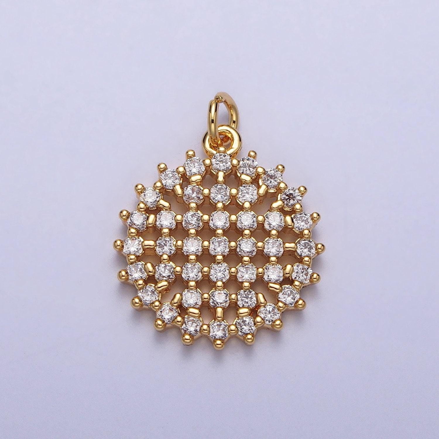 Gold micro pave sun charm diy jewelry accessories in gold cubic zirconia green clear charm necklace bracelet earring pendant ac195