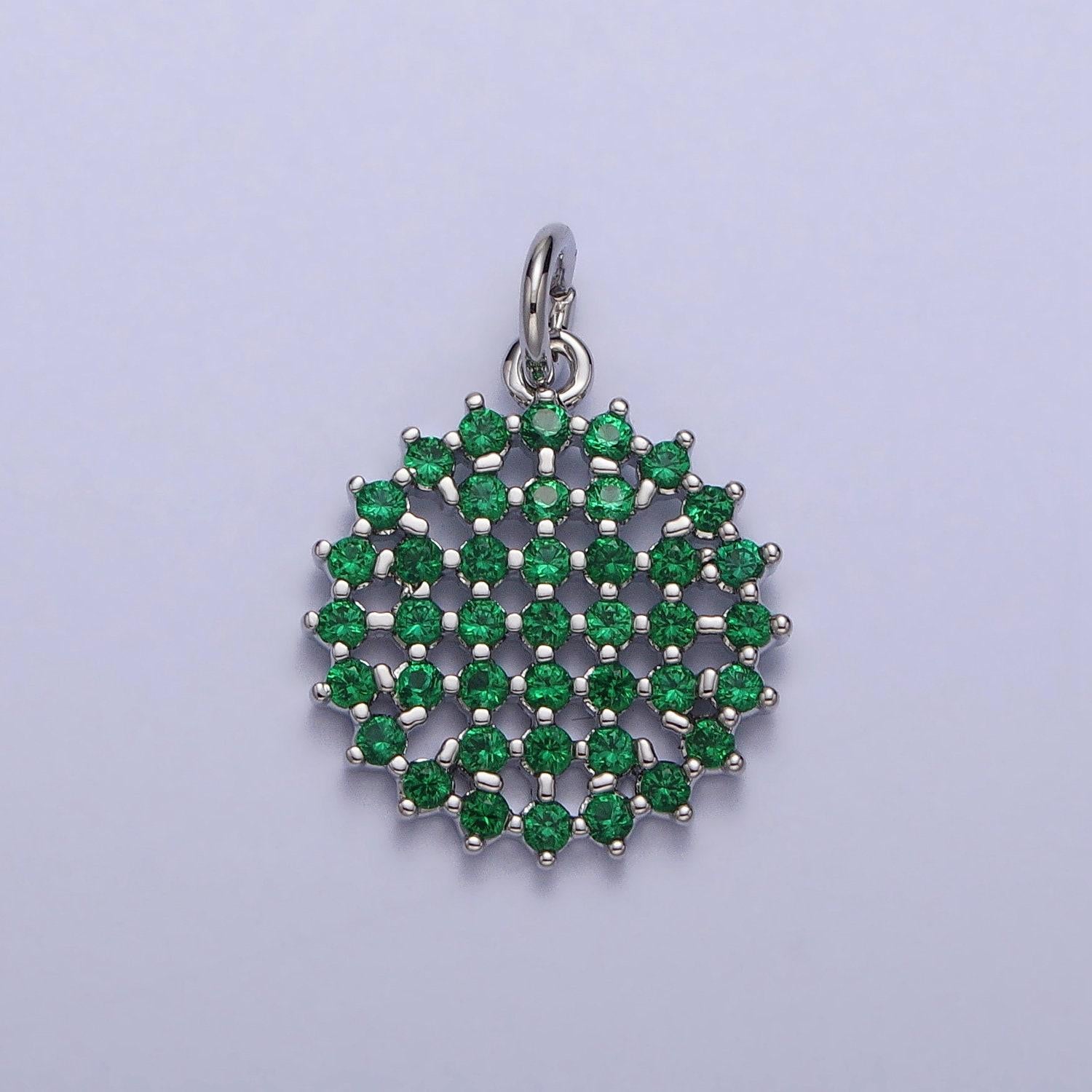 Gold micro pave sun charm diy jewelry accessories in gold cubic zirconia green clear charm necklace bracelet earring pendant ac195