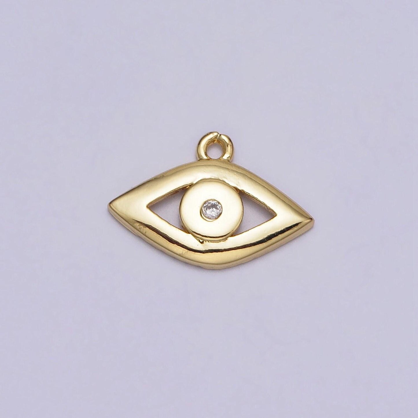 Mini evil eye charm, gold plated charm eye of ra amulet jewelry pendants cubic zirconia jewelry ac208