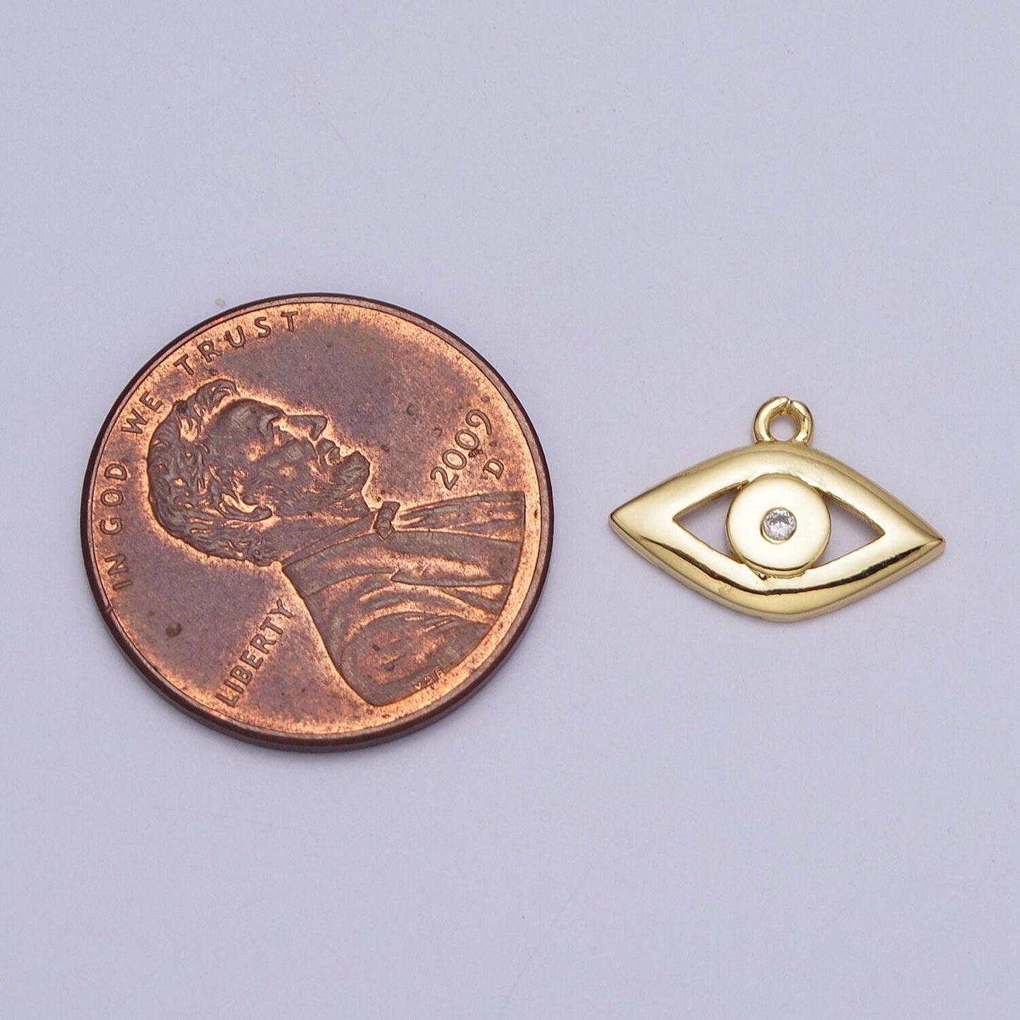 Mini evil eye charm, gold plated charm eye of ra amulet jewelry pendants cubic zirconia jewelry ac208