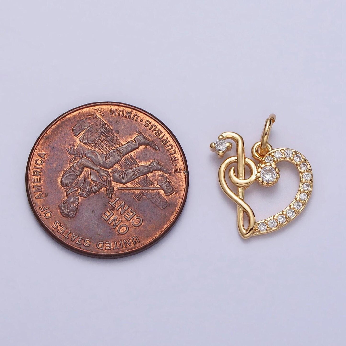 Dainty g bass clef heart charm micro pave gold music note treble clef pendant necklace bracelet component ac181