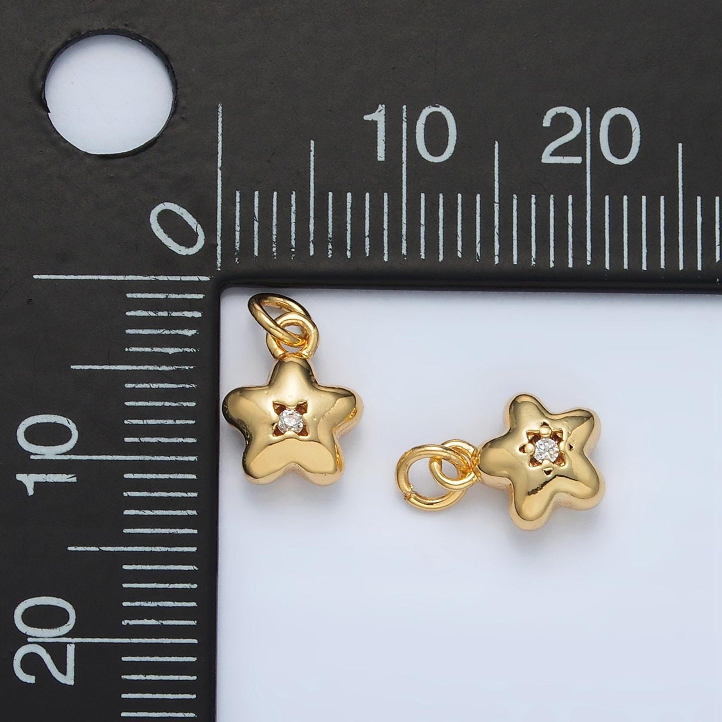 Mini gold star charm small star charm celestial charms 24k gold filled findings ac169